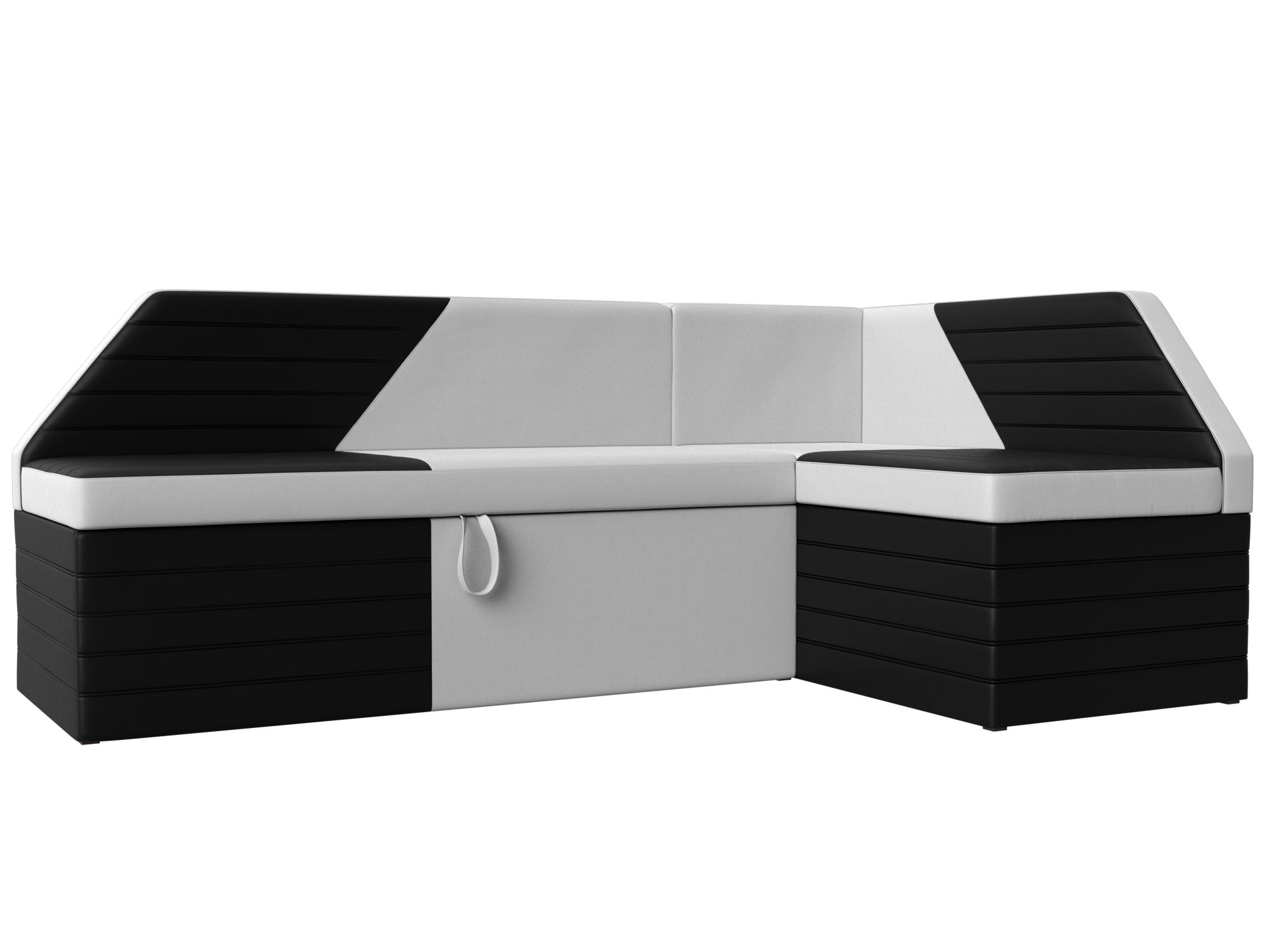 Кухонный угловой диван Дуглас правый угол (Белый\Черный)