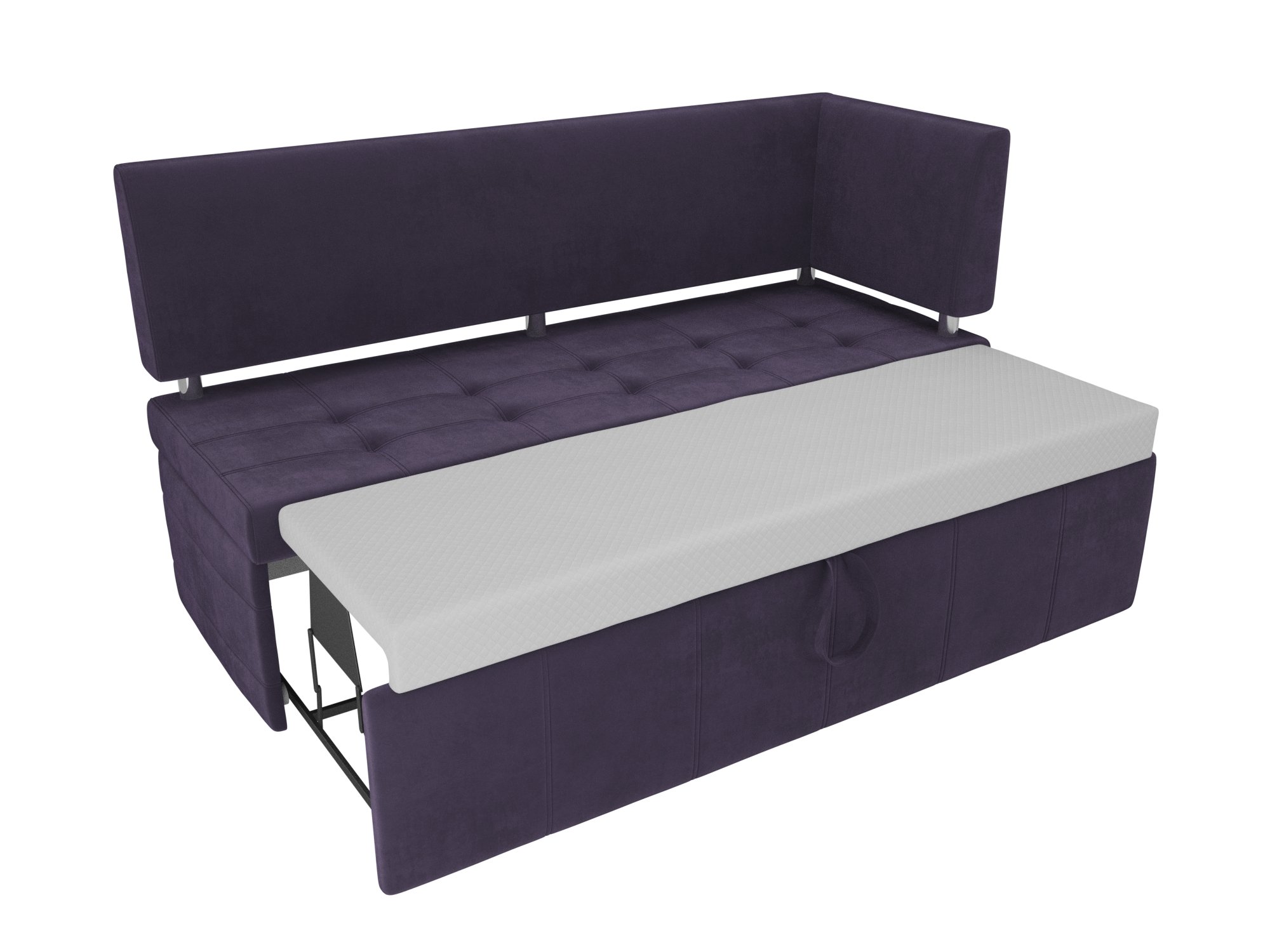 Кухонный прямой диван Стоун с углом правый (Фиолетовый)