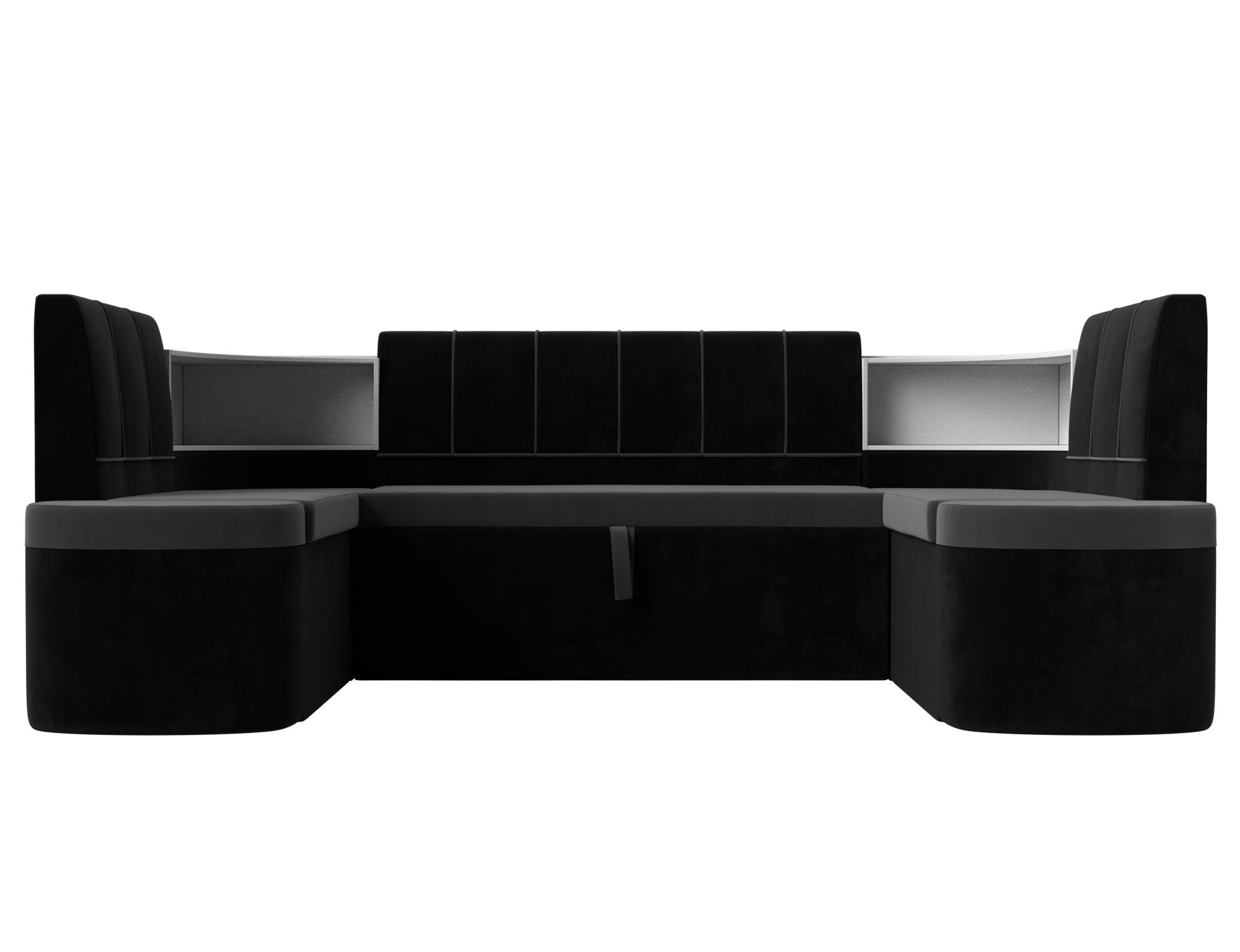 П-образный диван Тефида (Серый\Черный)