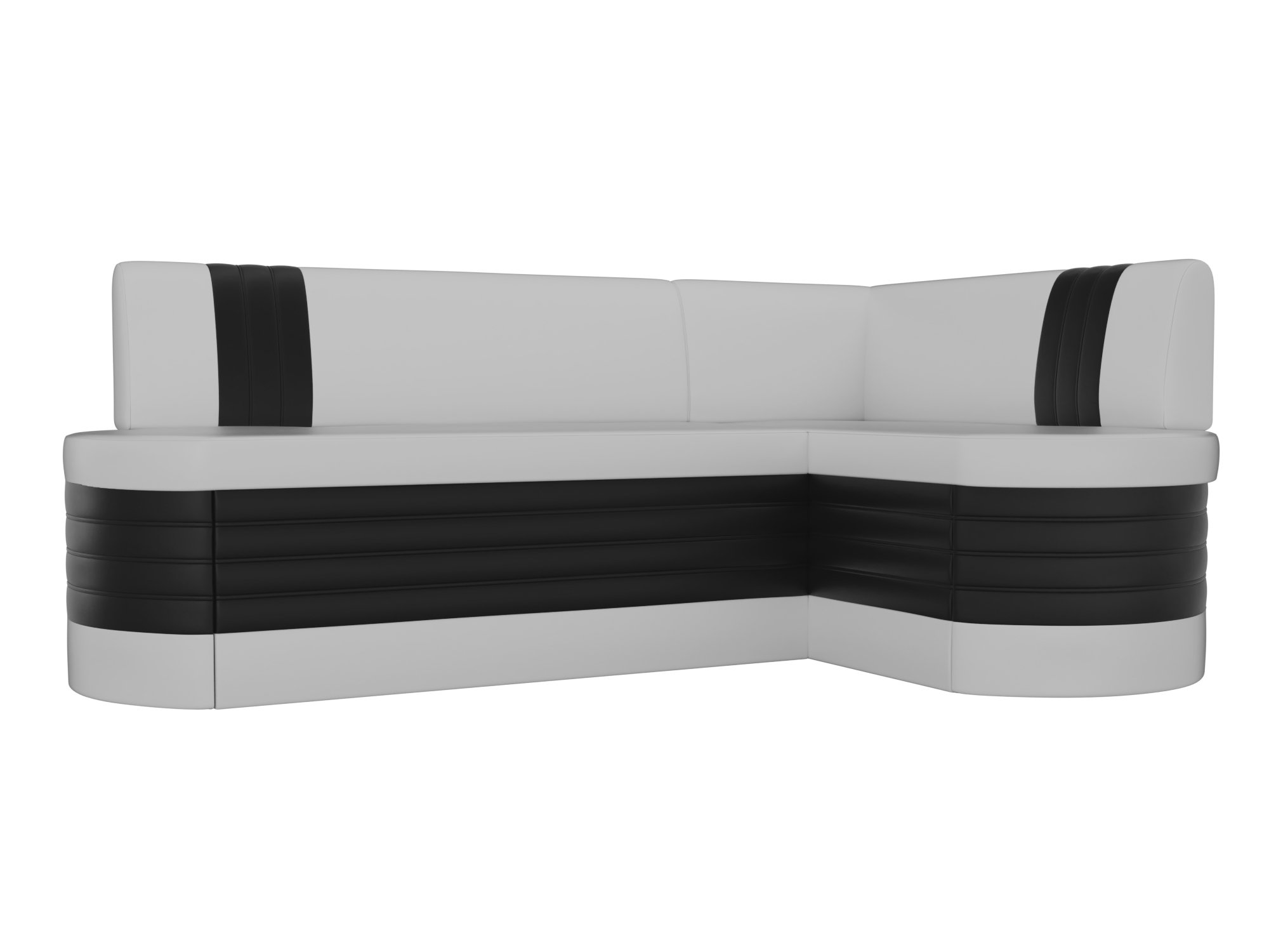 Кухонный угловой диван Токио правый угол (Белый\Черный)