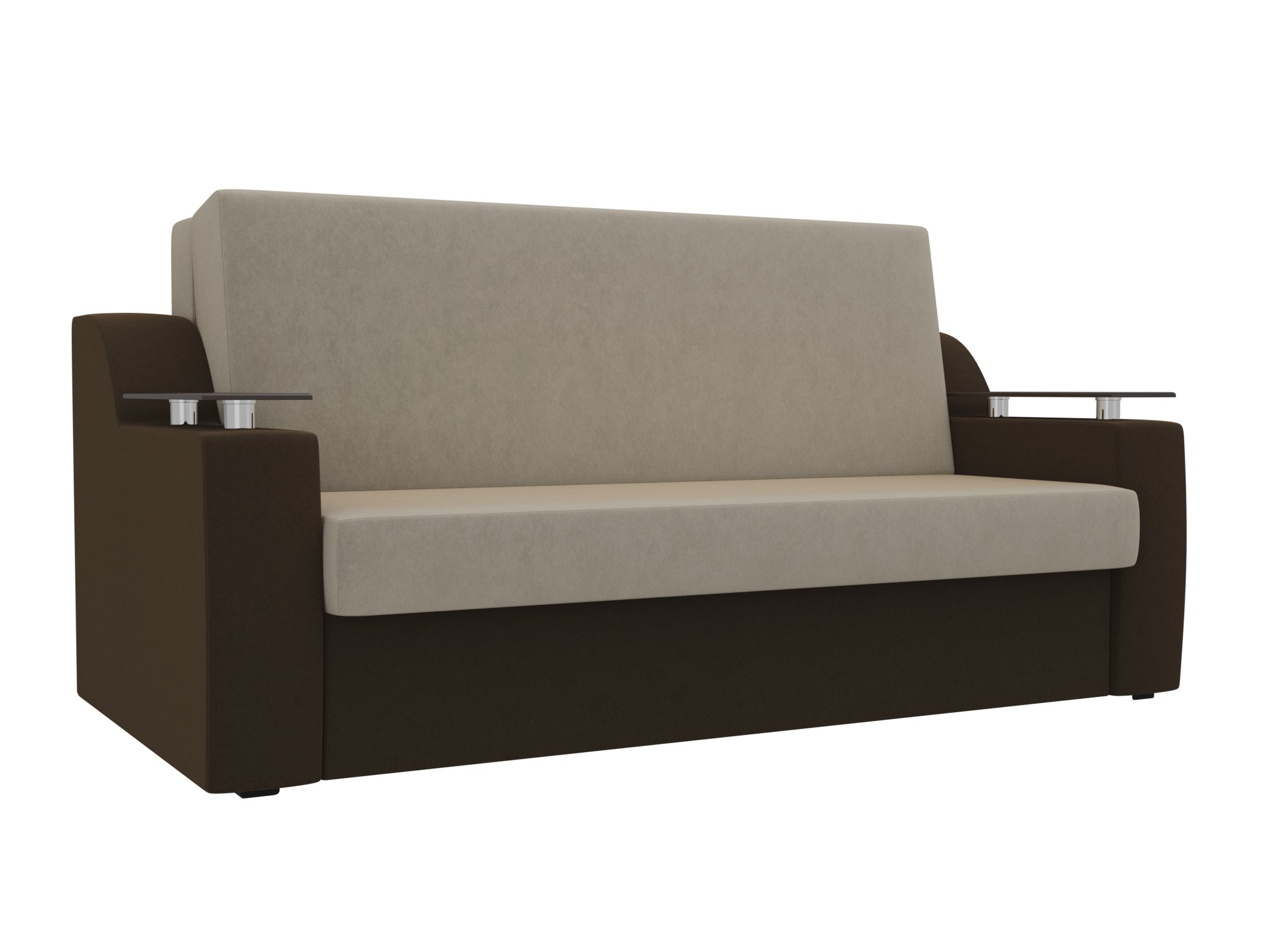 Прямой диван аккордеон Сенатор 160 (бежевый\коричневый)