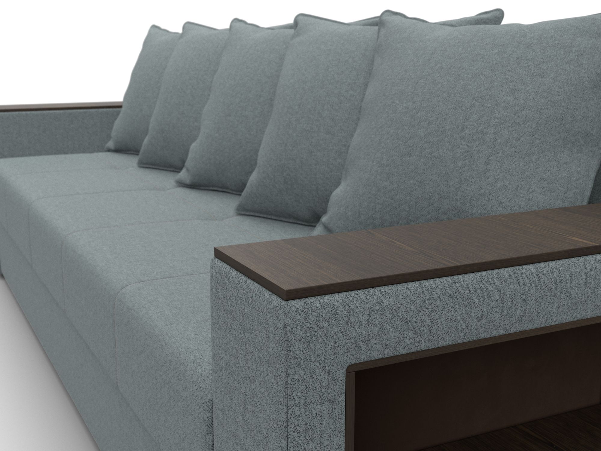 Диван прямой Дубай Лайт ( Амур 07 серый )