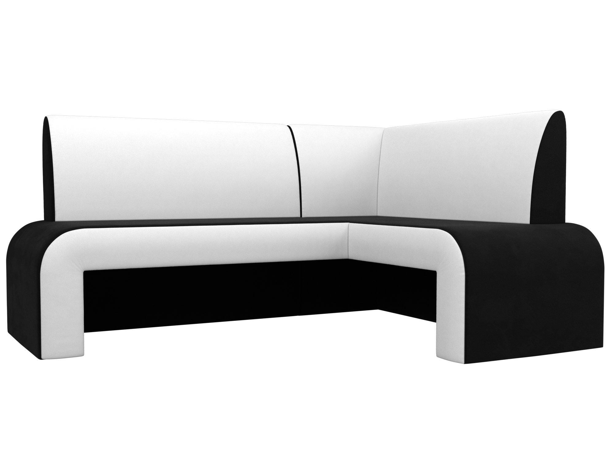Кухонный угловой диван Кармен (Черный\Белый)