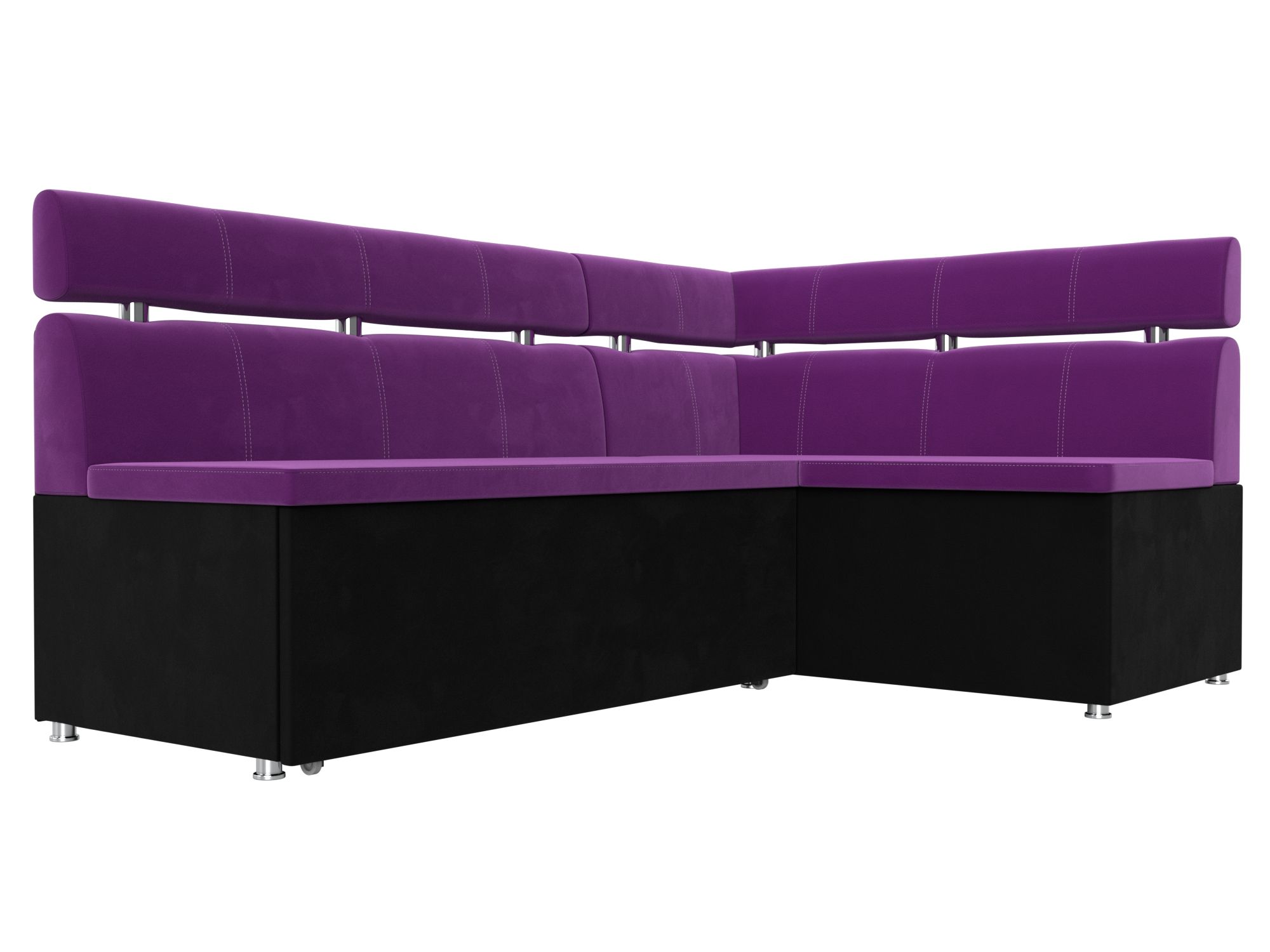 Кухонный угловой диван Классик правый 
угол (Фиолетовый\Черный)