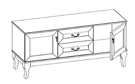 Тумба с 2 дверцами и 2 ящиками №431 (МК-64)