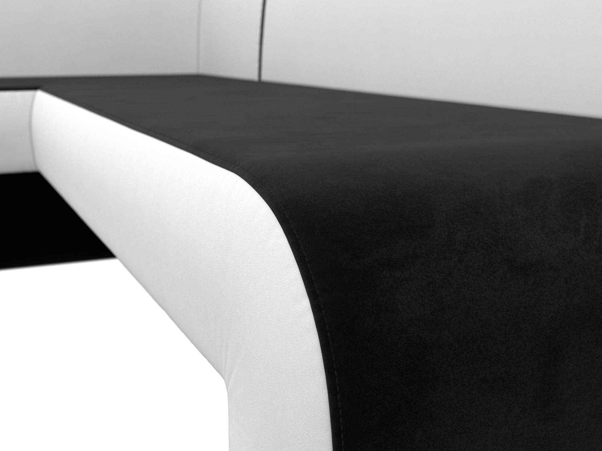 Кухонный угловой диван Кармен левый угол (Черный\Белый)