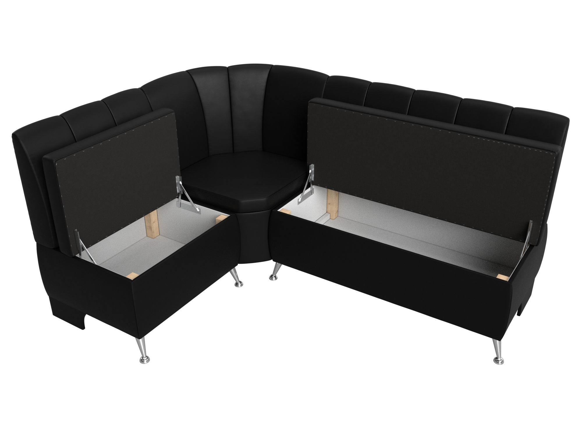 Кухонный угловой диван Кантри левый угол (Черный)