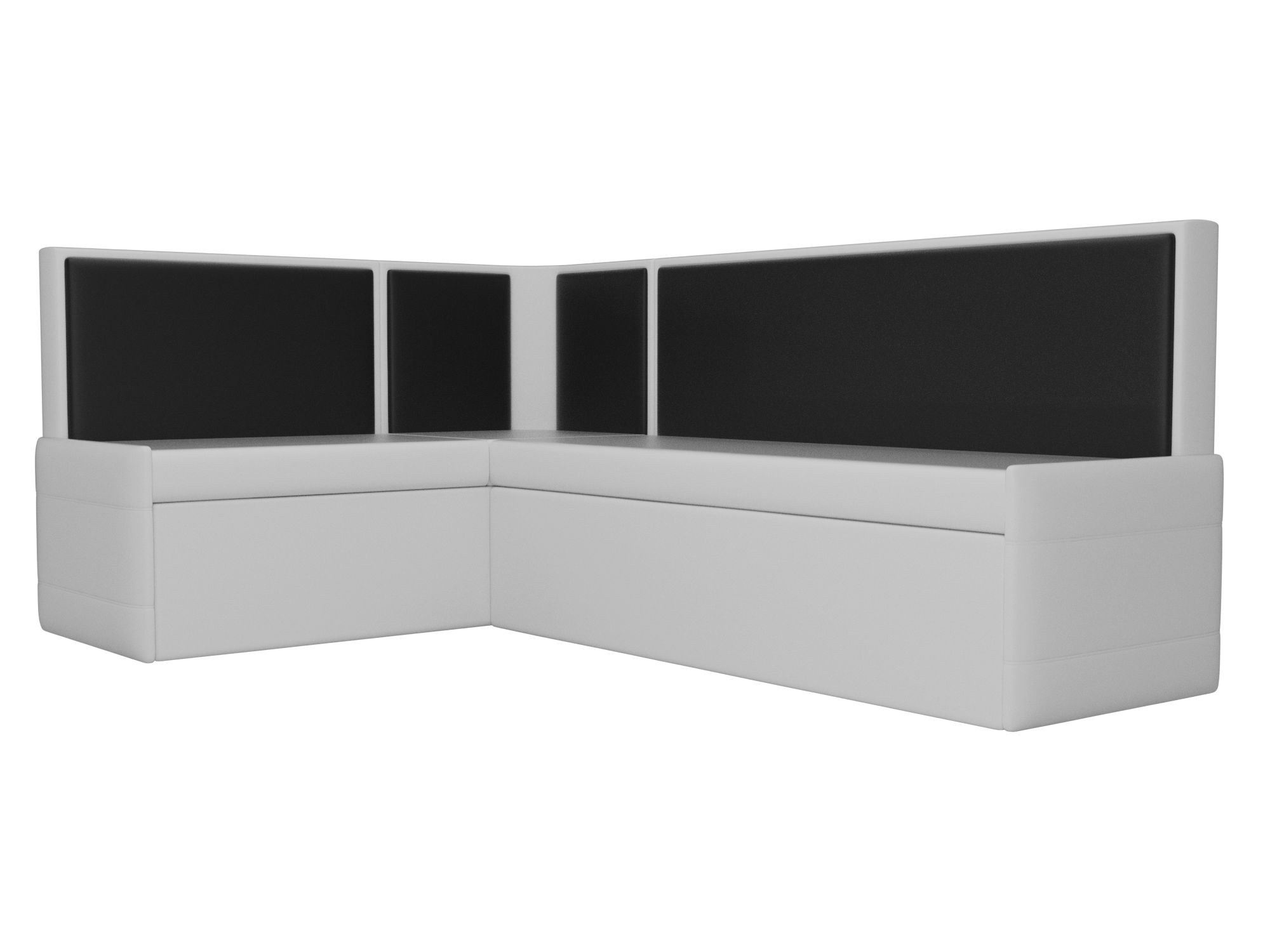 Кухонный угловой диван Кристина левый 
угол (Белый\Черный)