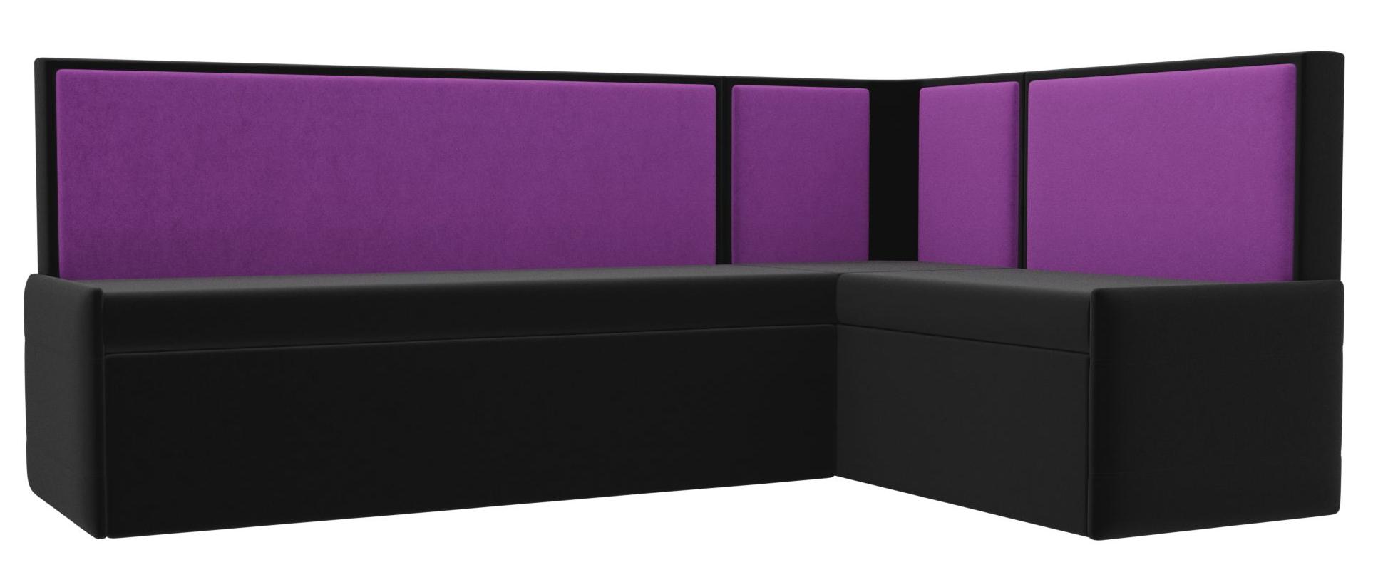 Кухонный угловой диван Кристина (черный\фиолетовый)