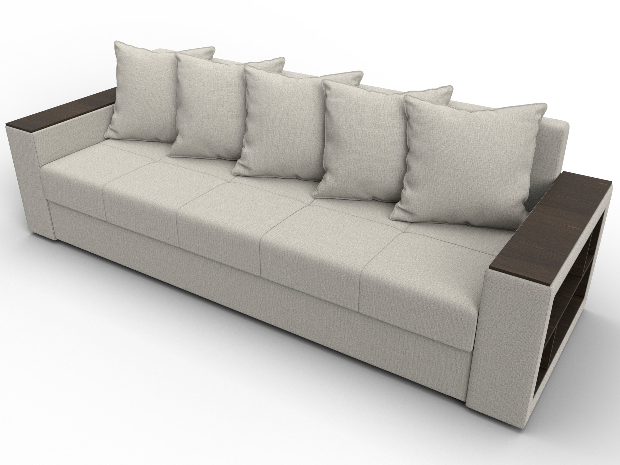 Диван прямой Дубай Лайт ( Амур 02 бежевый )