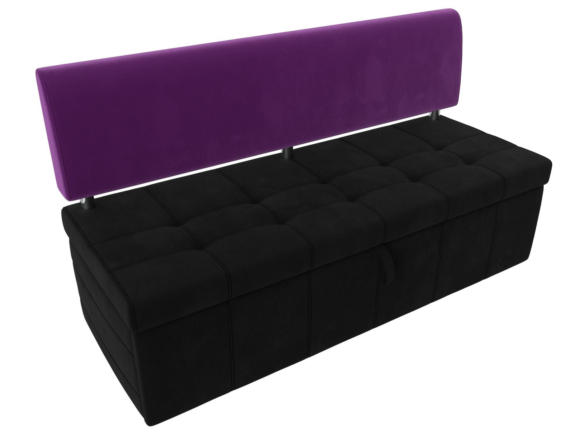 Кухонный прямой диван Стоун (Черный\Фиолетовый)