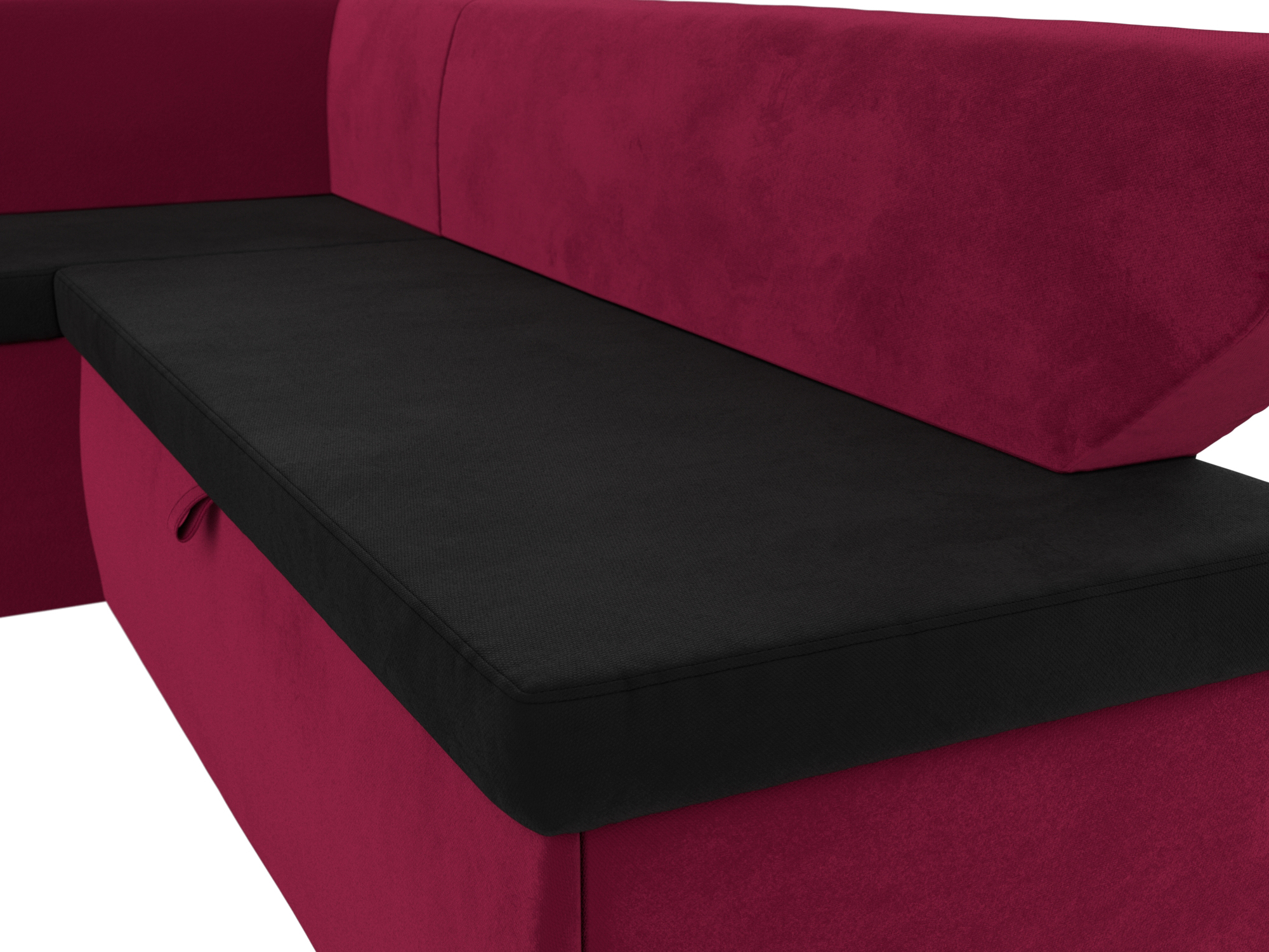 Кухонный угловой диван Омура левый угол (Черный\Бордовый)