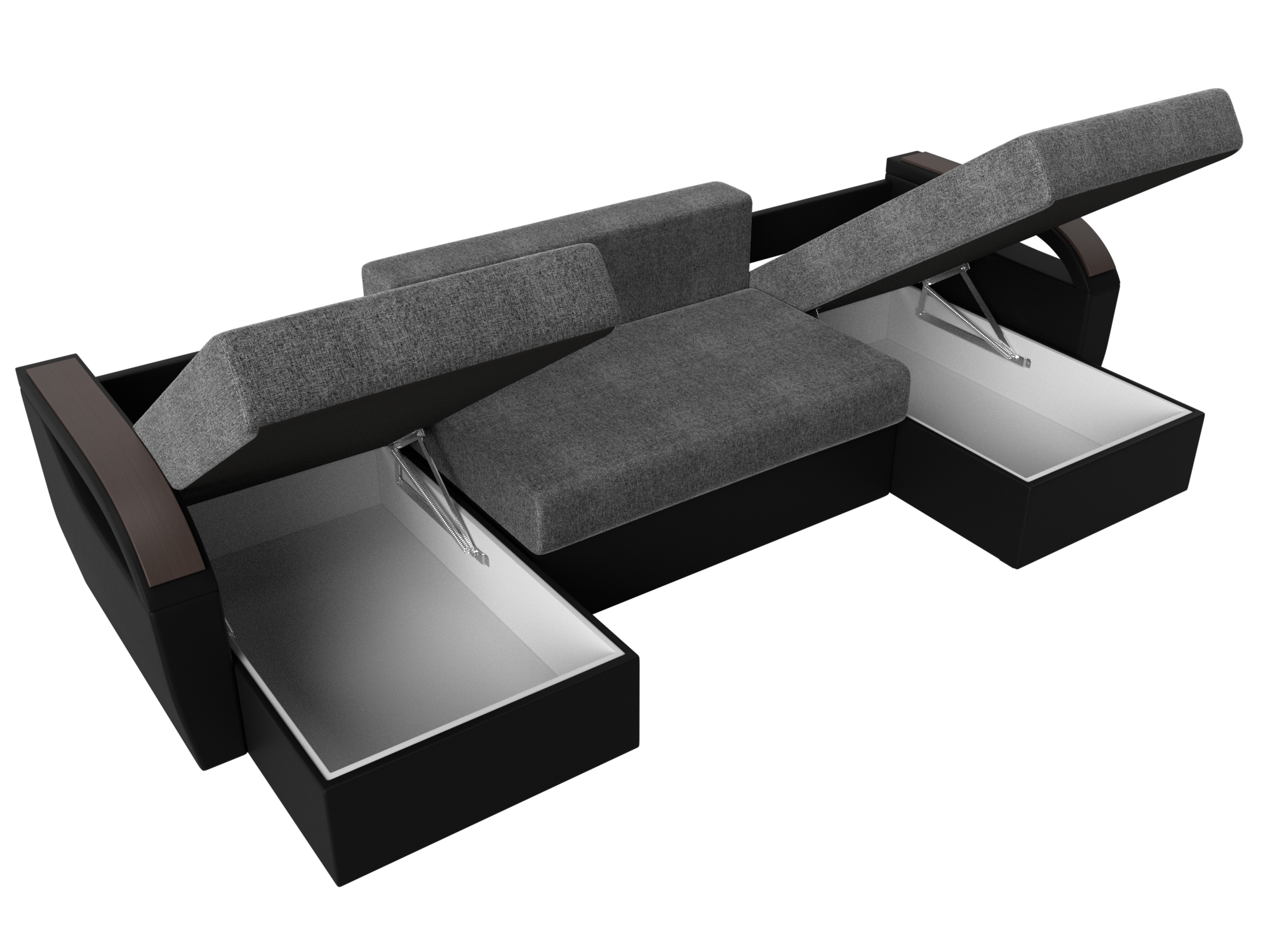 П-образный диван Форсайт (Серый\Черный)