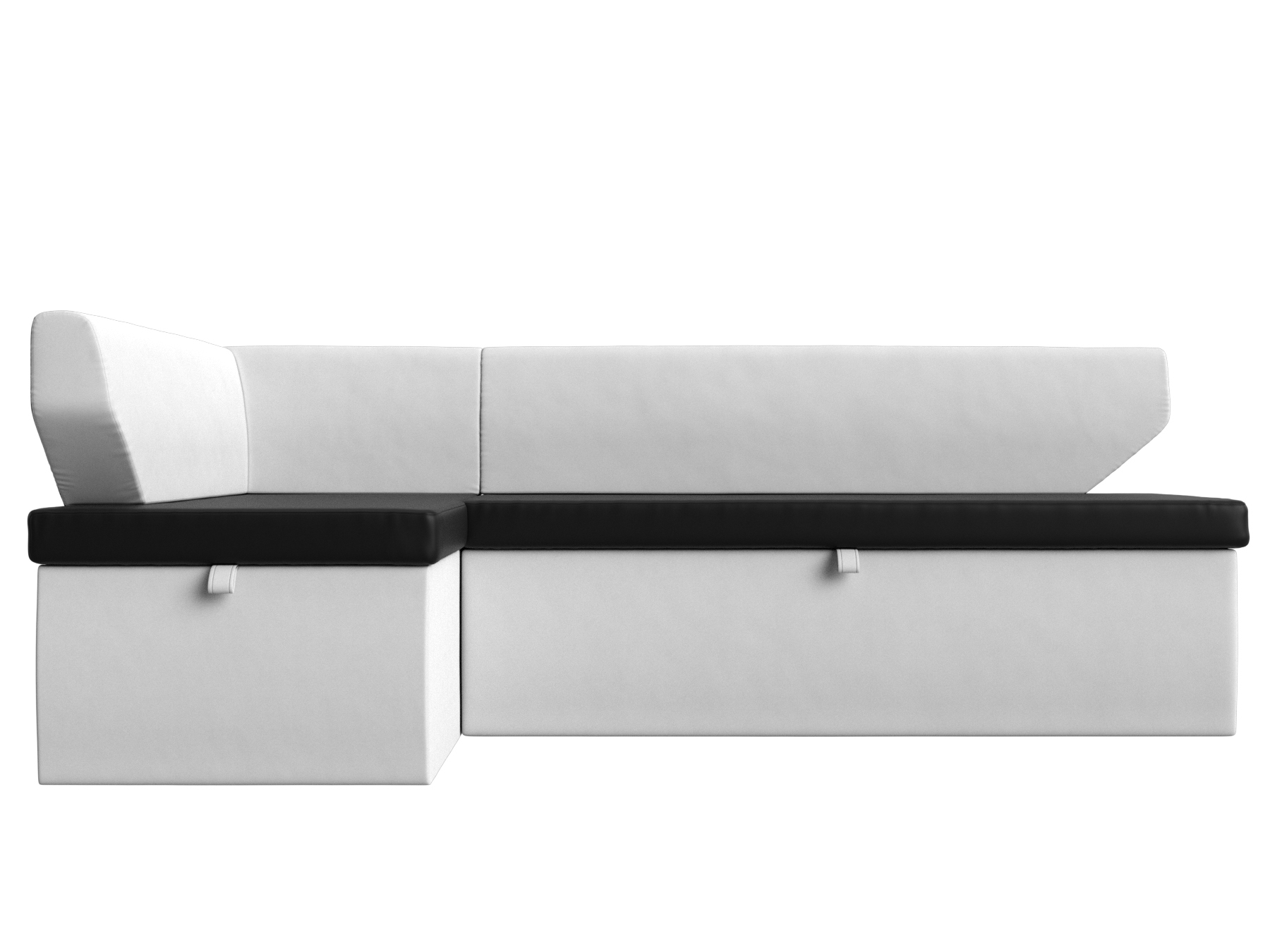 Кухонный угловой диван Омура левый угол (Черный\Белый)