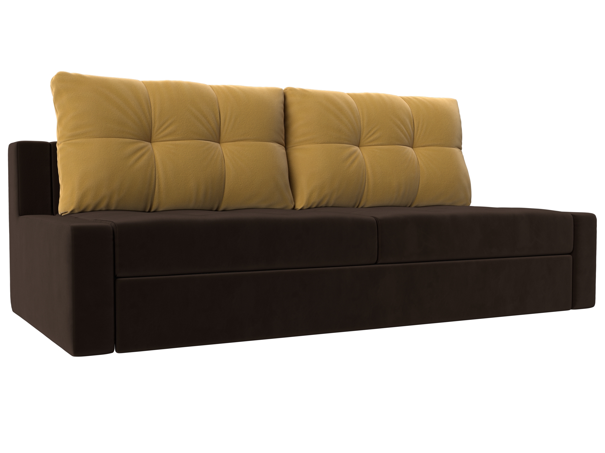 Прямой диван Мартин (Коричневый\Желтый)