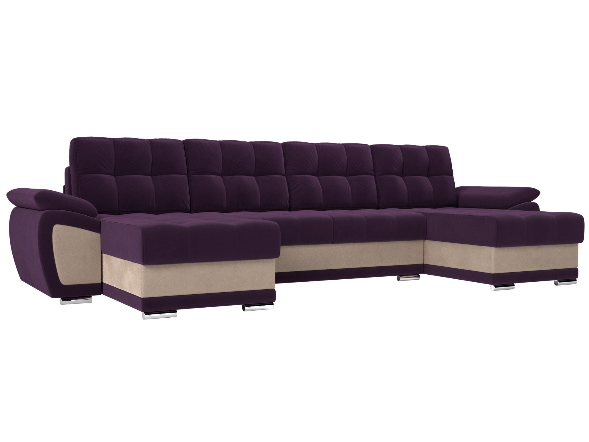 П-образный диван Нэстор (фиолетовый\бежевый)
