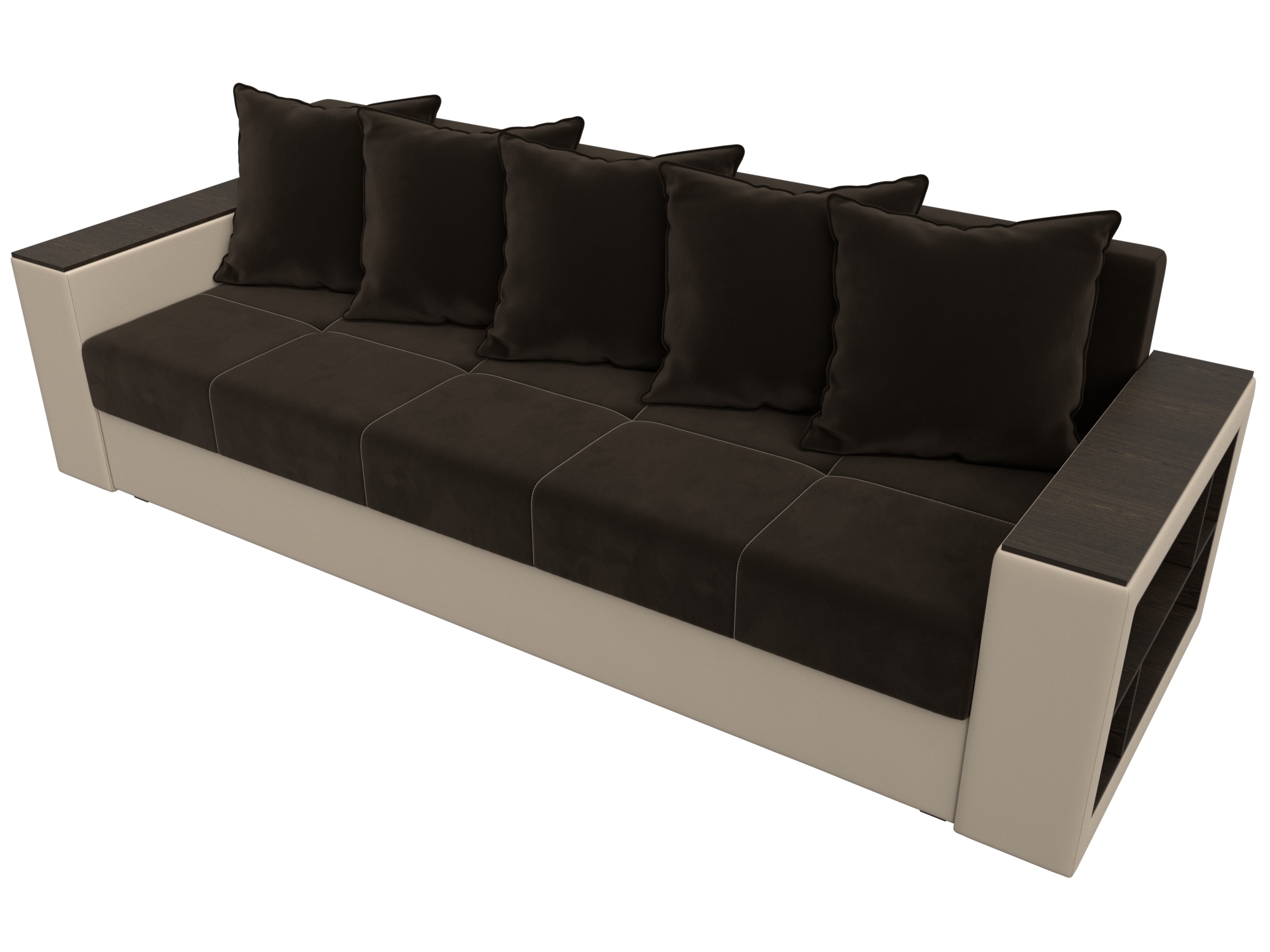 Диван прямой Дубай Лайт ( Коричневый;Бежевый )