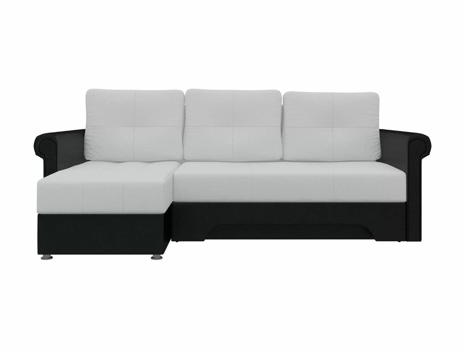 Угловой диван Леон левый угол (Белый\Черный)