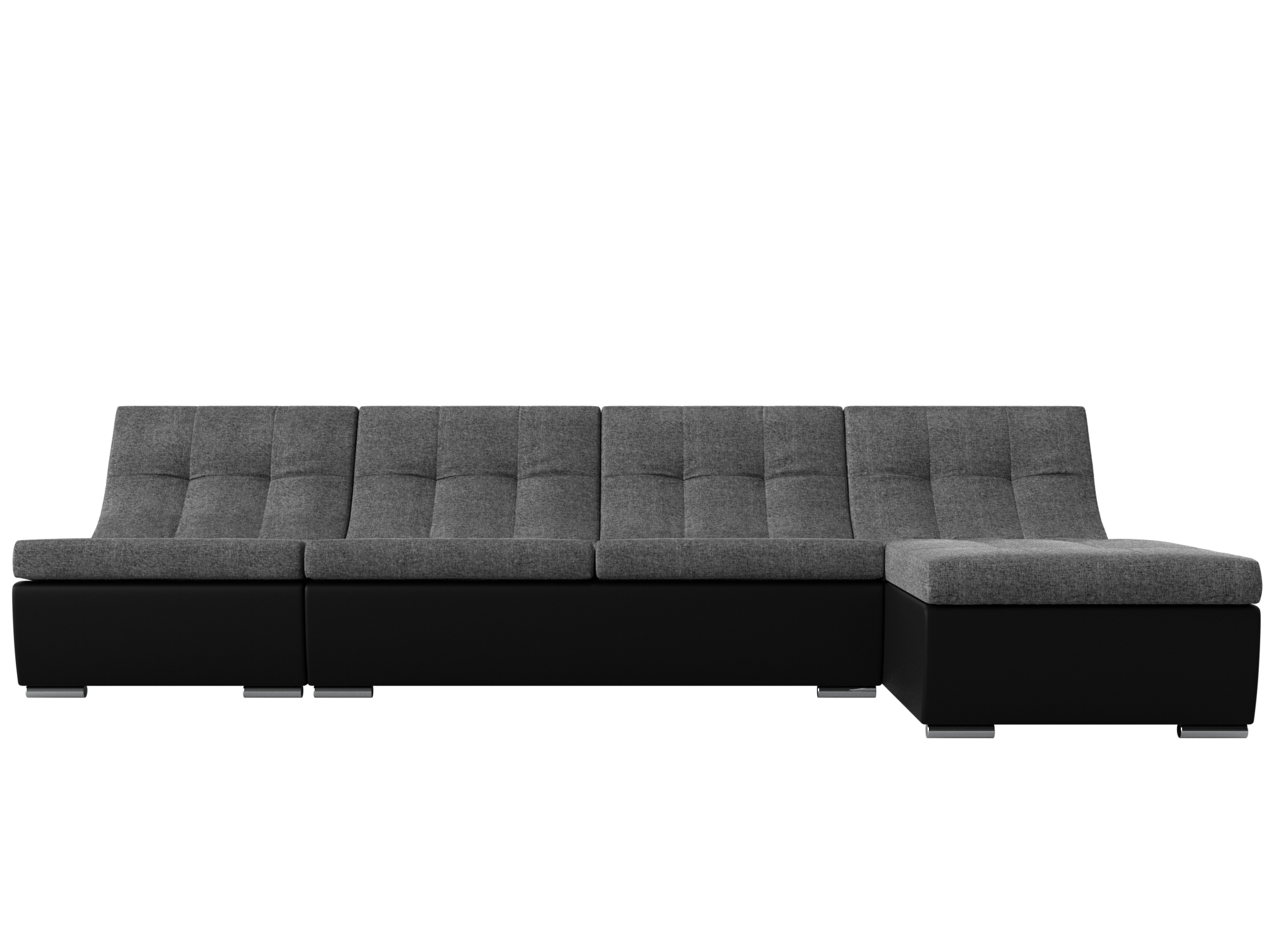 Угловой модульный диван Монреаль (Серый\Черный)