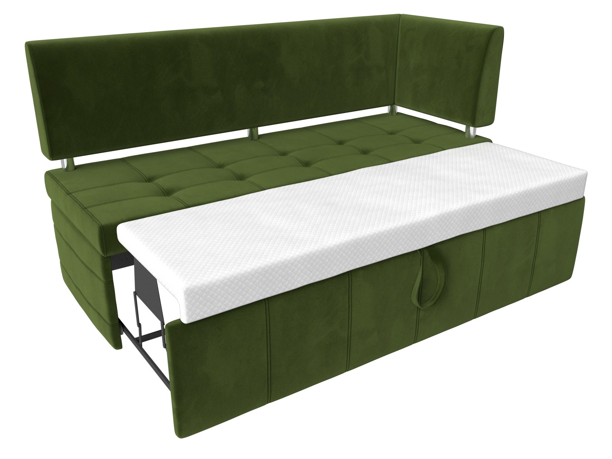 Кухонный прямой диван Стоун с углом правый (Зеленый)