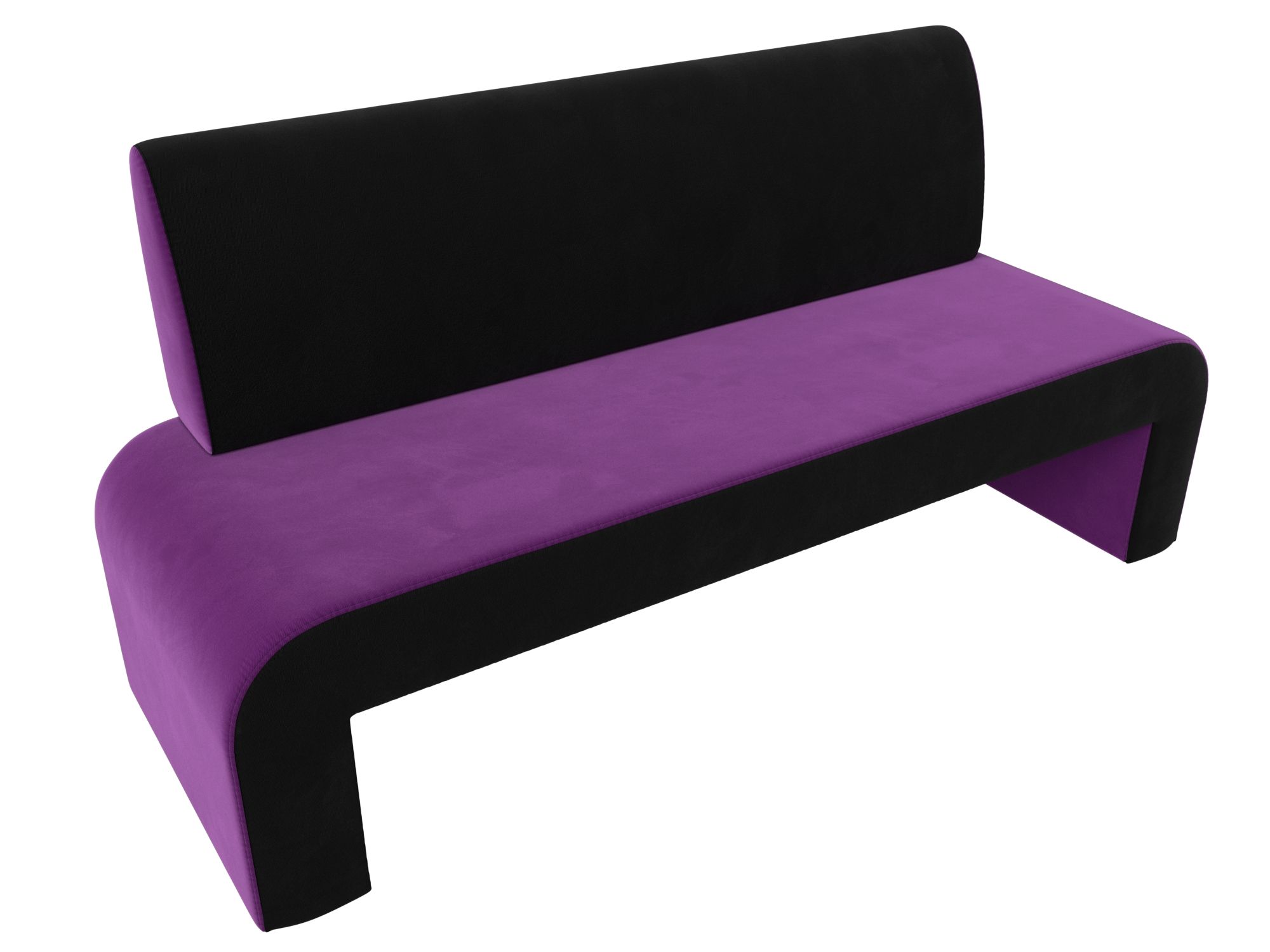 Кухонный прямой диван Кармен (Фиолетовый\Черный)
