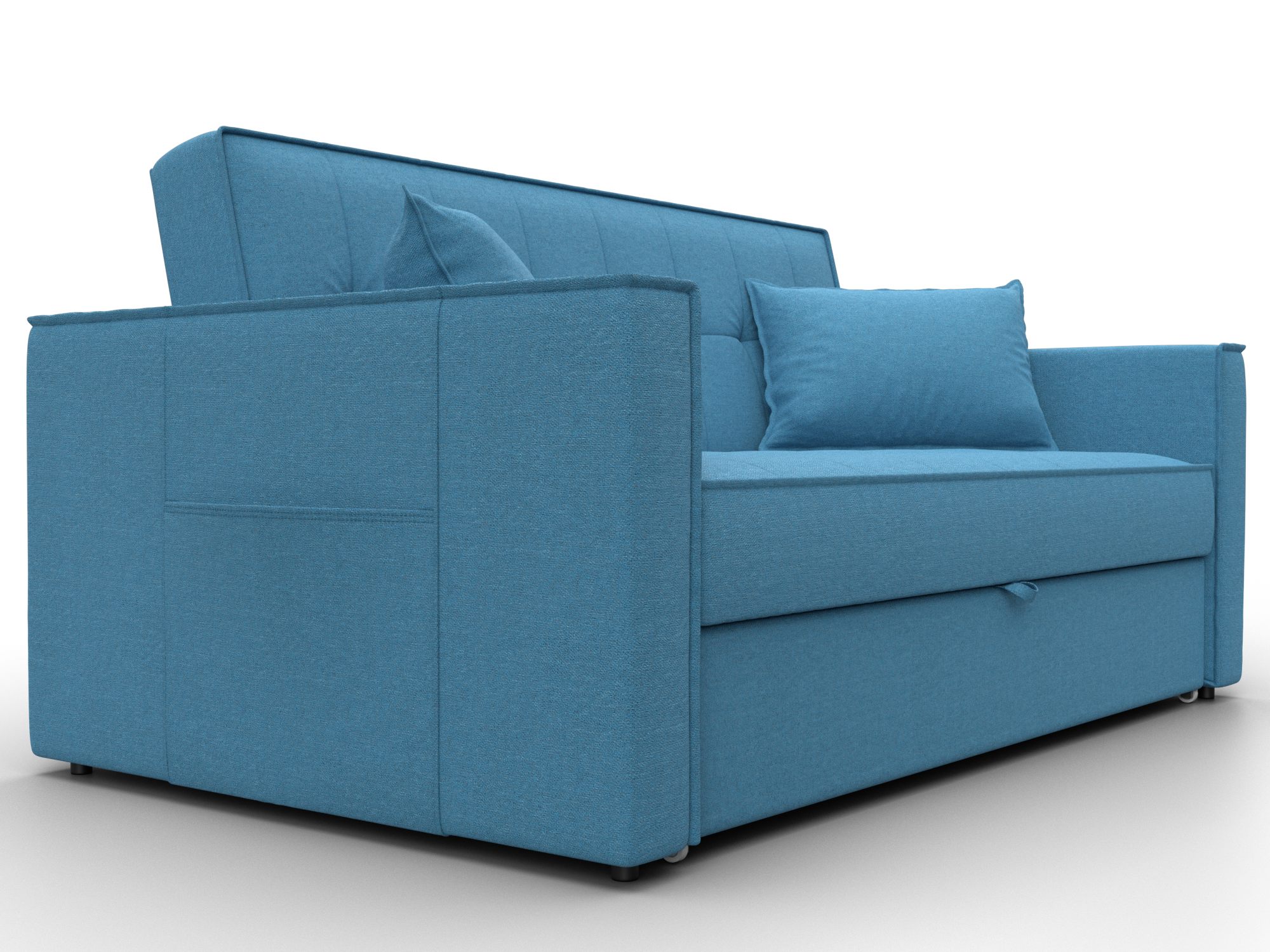 Диван прямой Лига-104 (140) ( Амур 10 голубой )