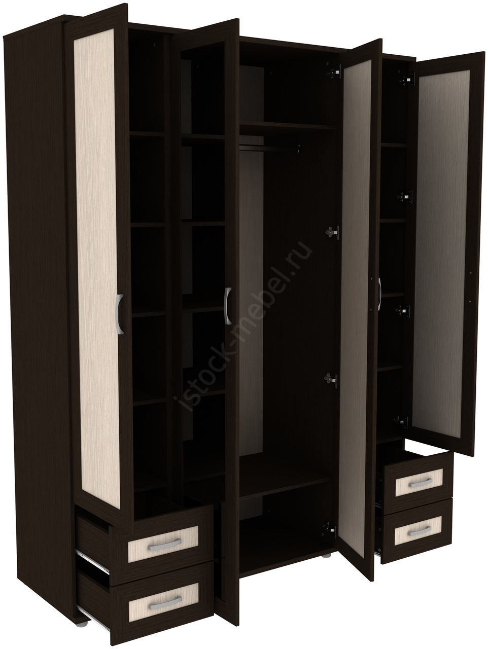 Шкаф для одежды с 2 зеркалами ГАРУН-К 514.08