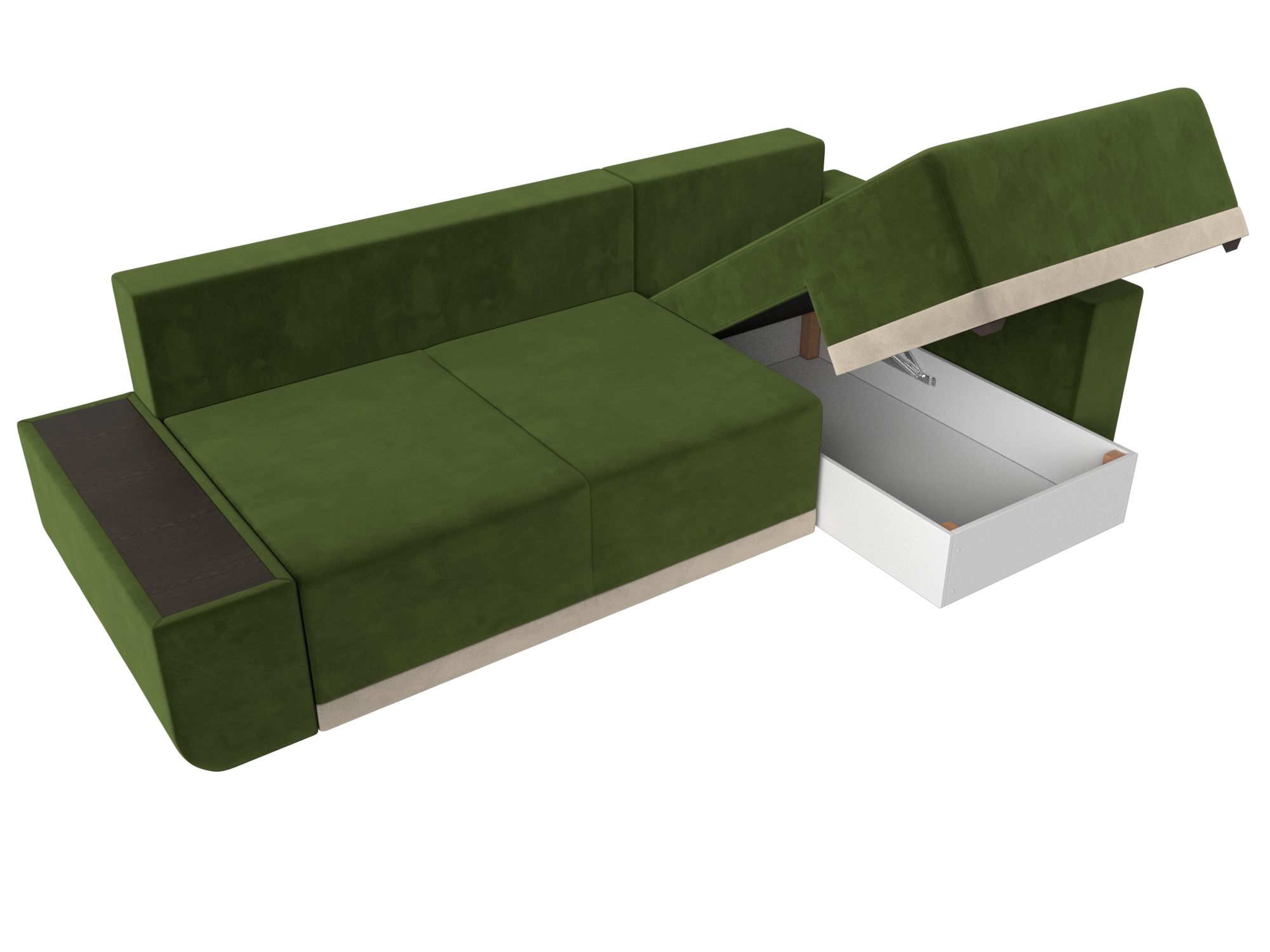 Угловой диван Чикаго правый угол (Зеленый\Бежевый)