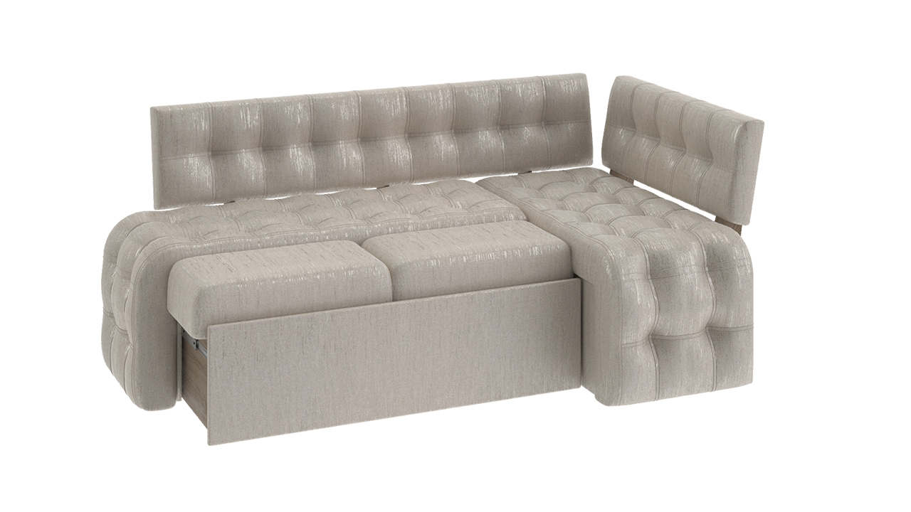 Кухонный диван Манчестер со спальным местом, серый
