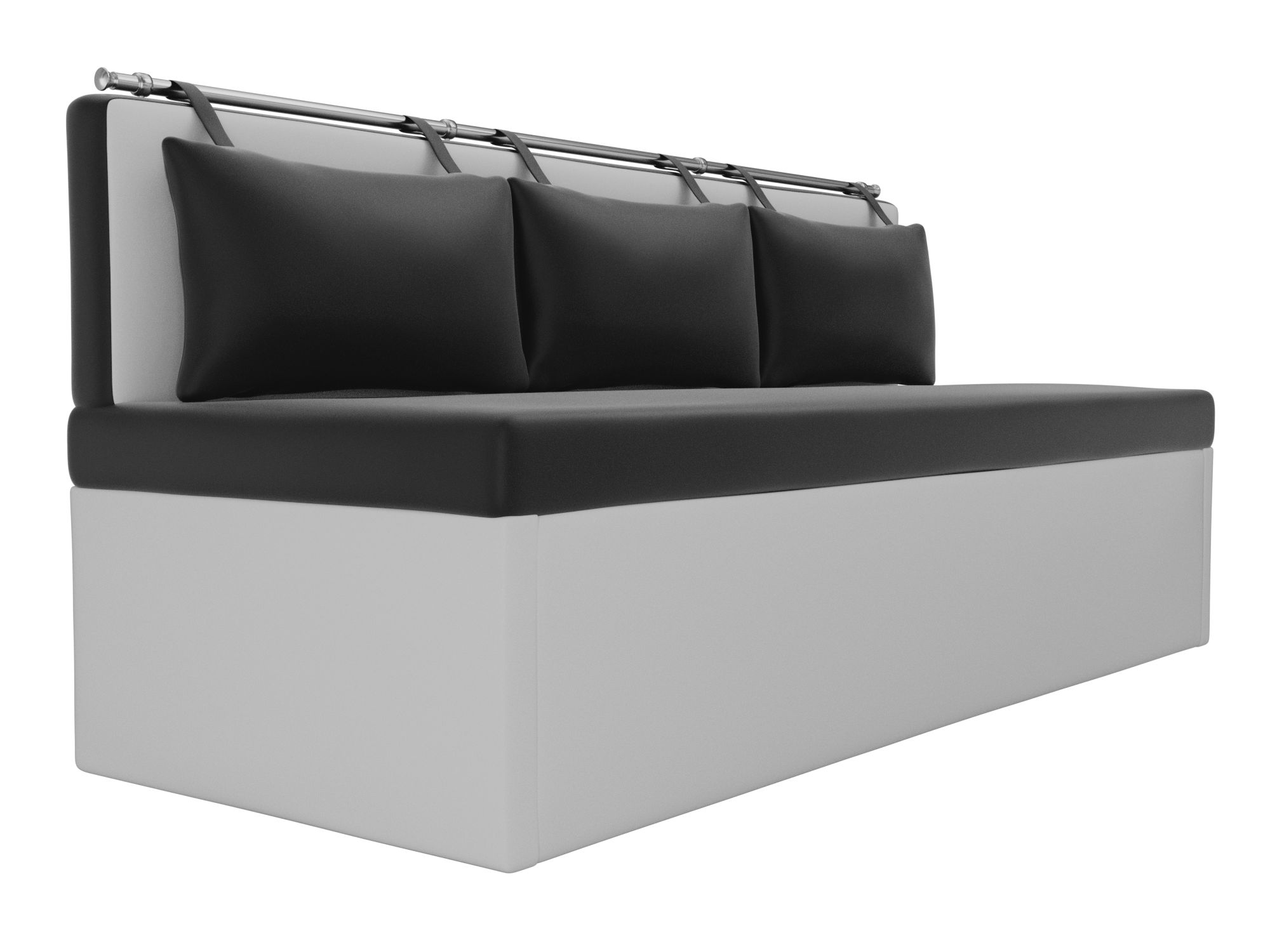 Кухонный прямой диван Метро (Черный\Белый)
