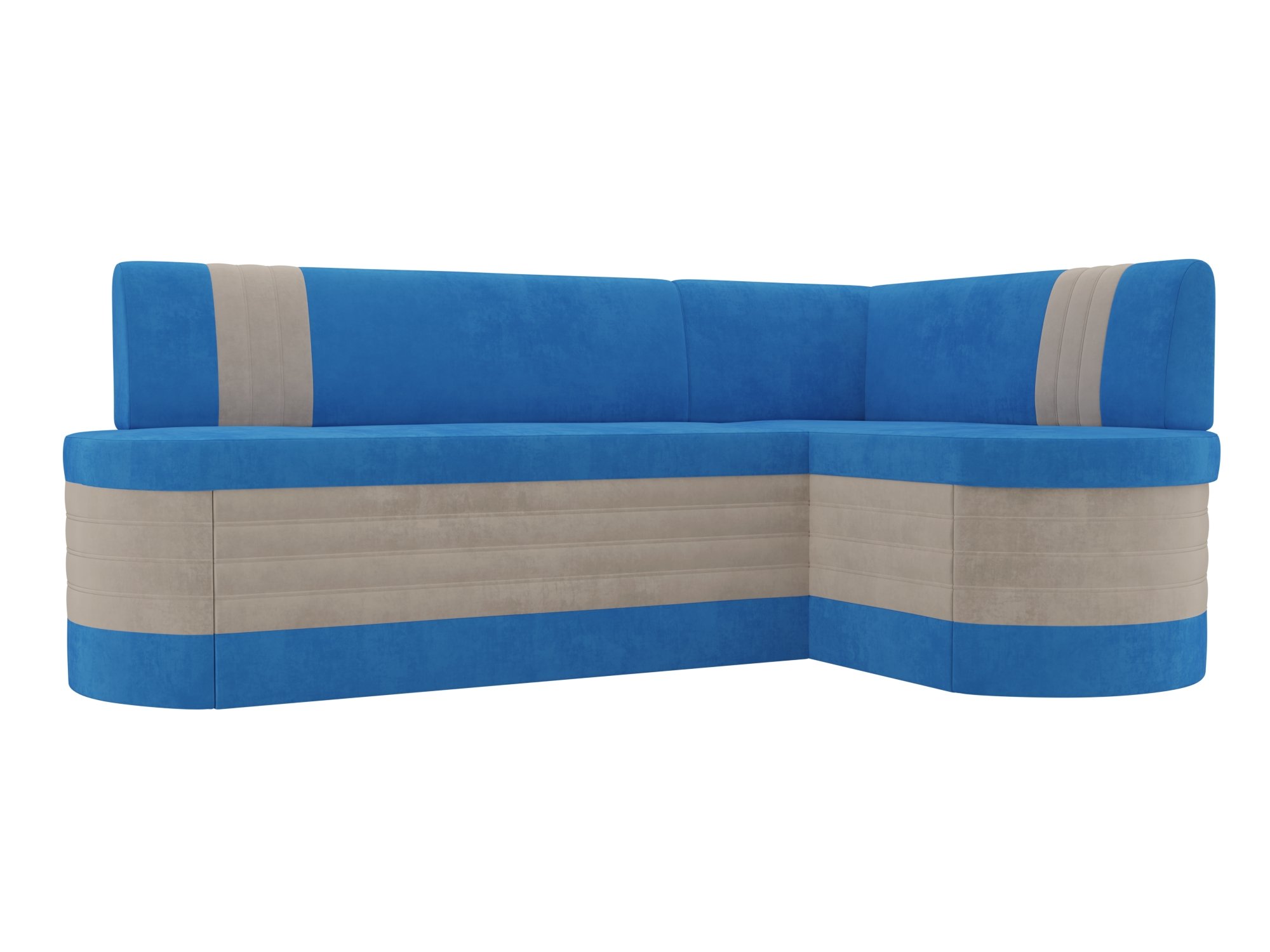 Кухонный угловой диван Токио правый угол (голубой\бежевый)