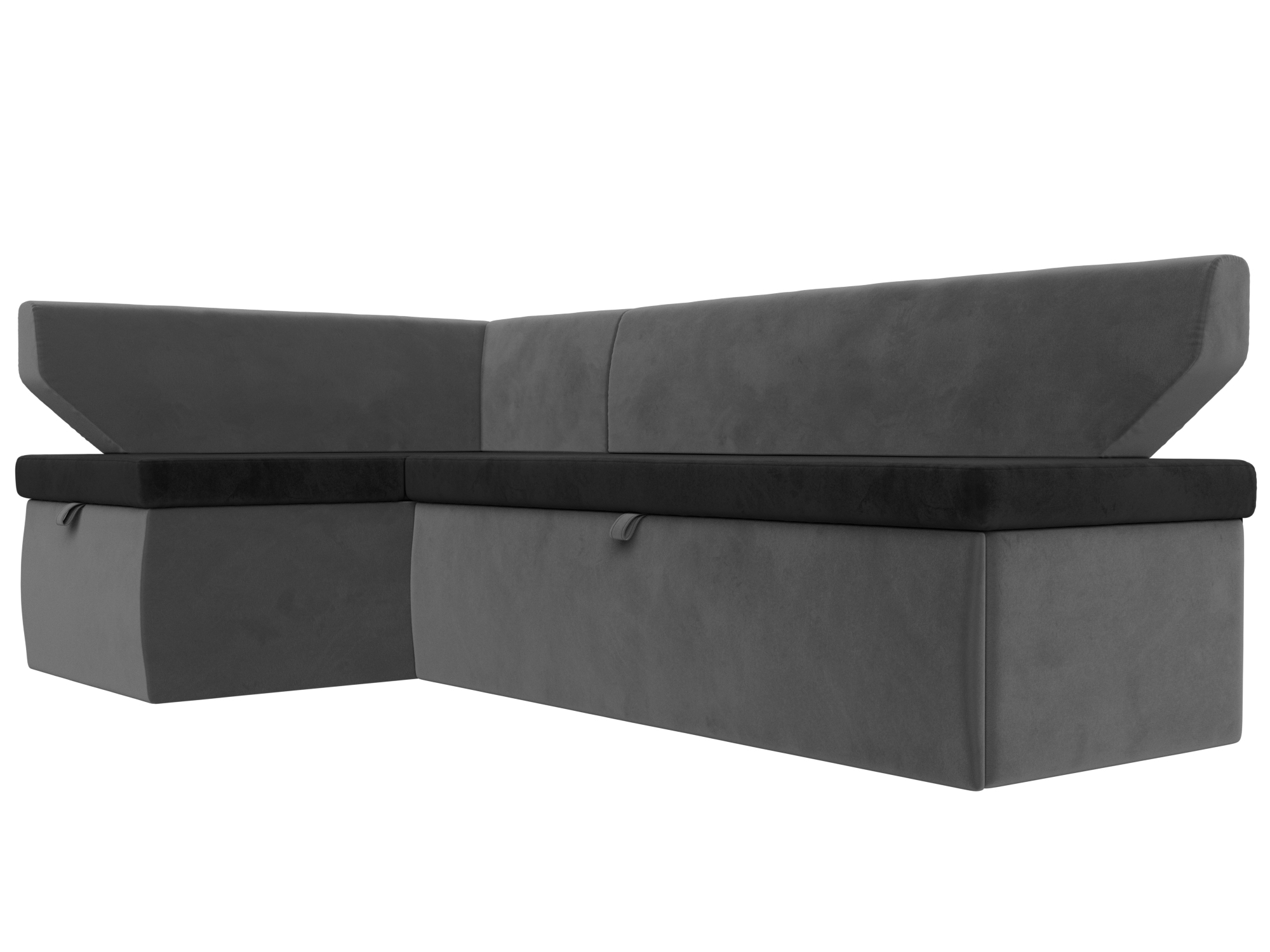 Кухонный угловой диван Омура левый угол (черный\серый)