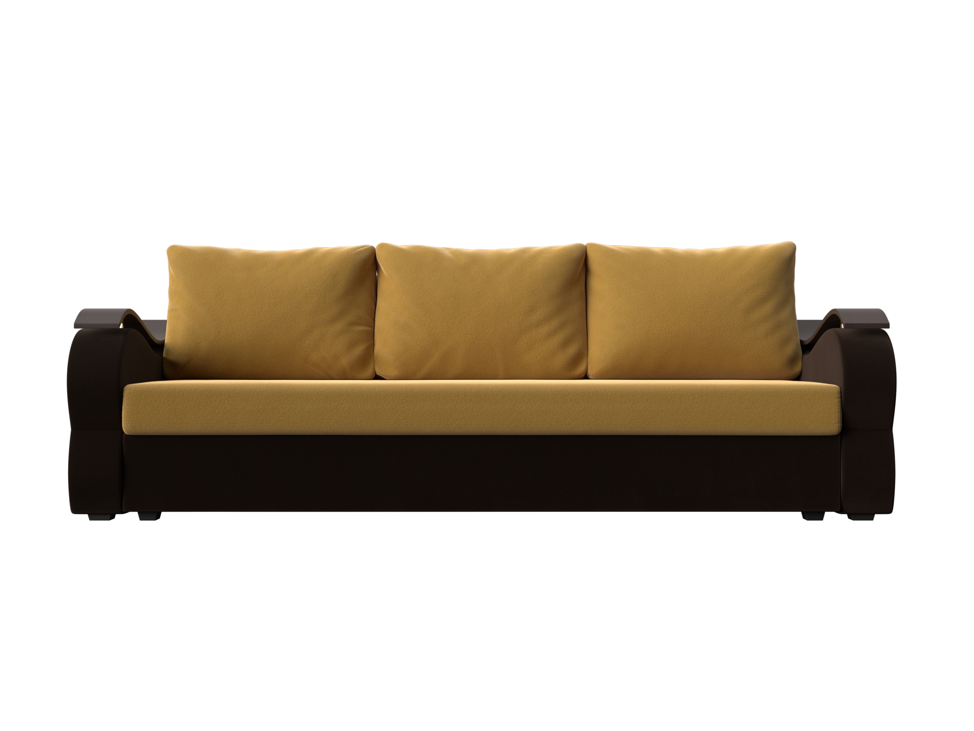 Прямой диван Меркурий Лайт (Желтый\коричневый)