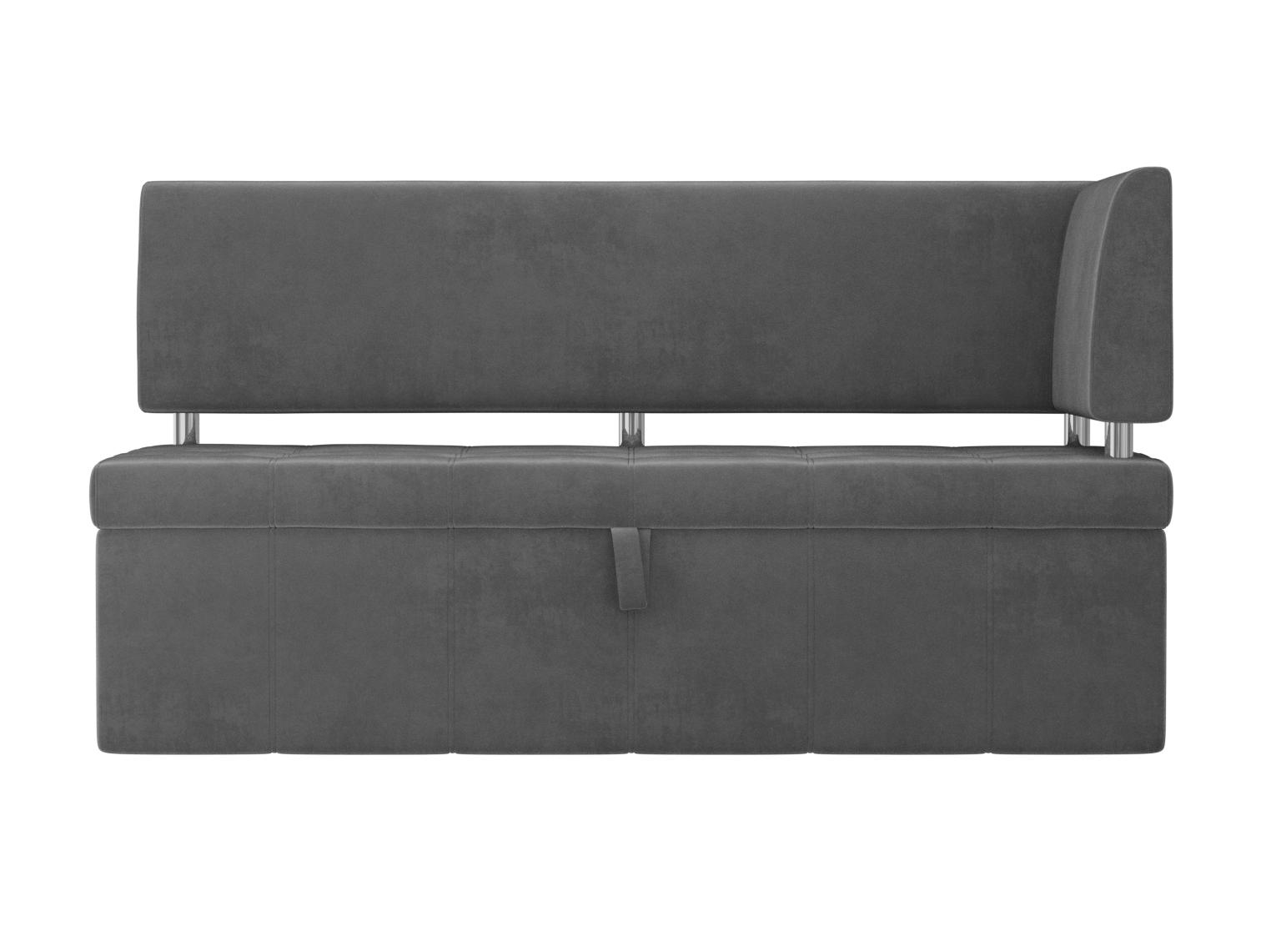 Кухонный прямой диван Стоун с углом правый (Серый)