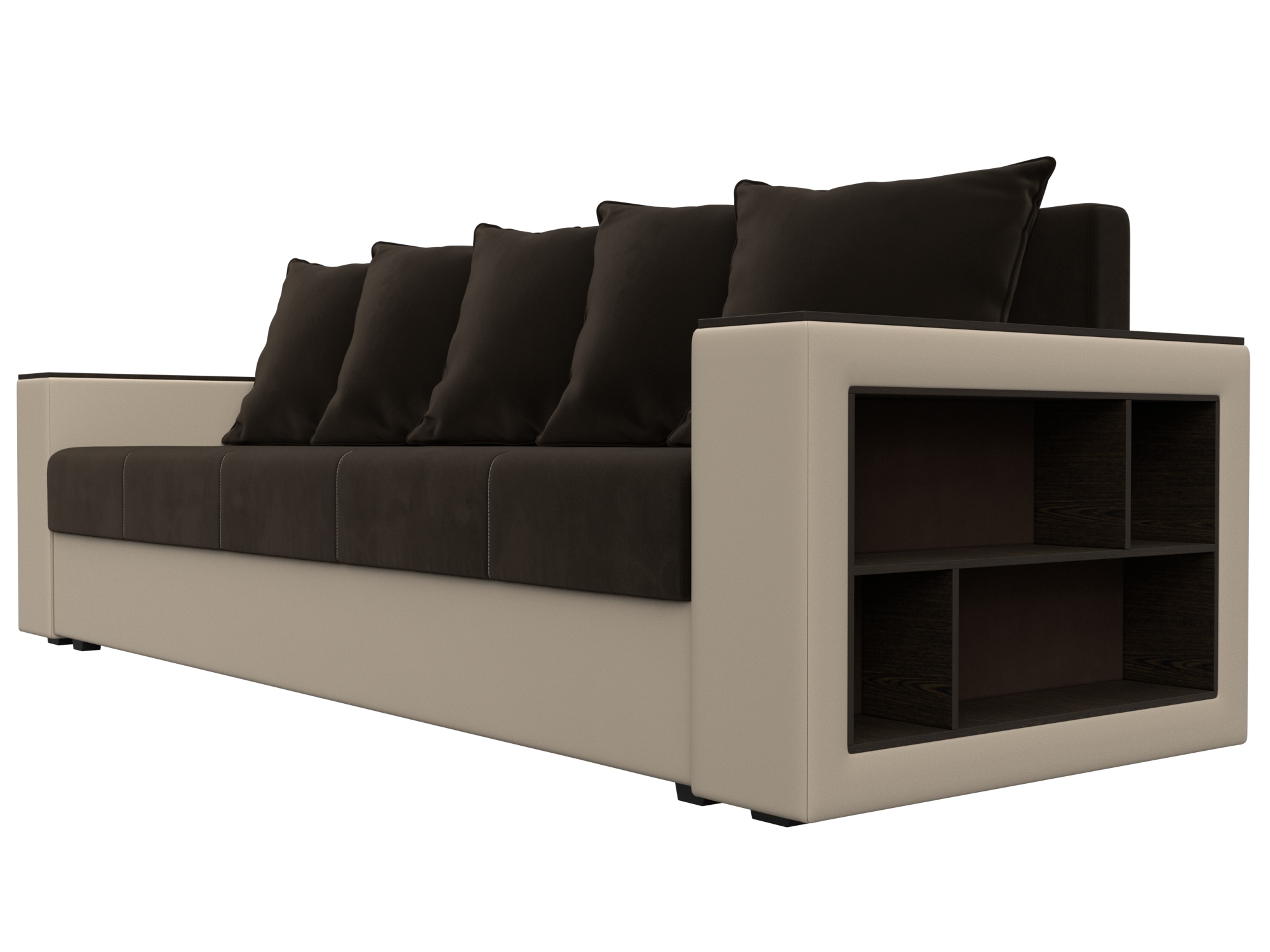 Диван прямой Дубай Лайт ( Коричневый;Бежевый )