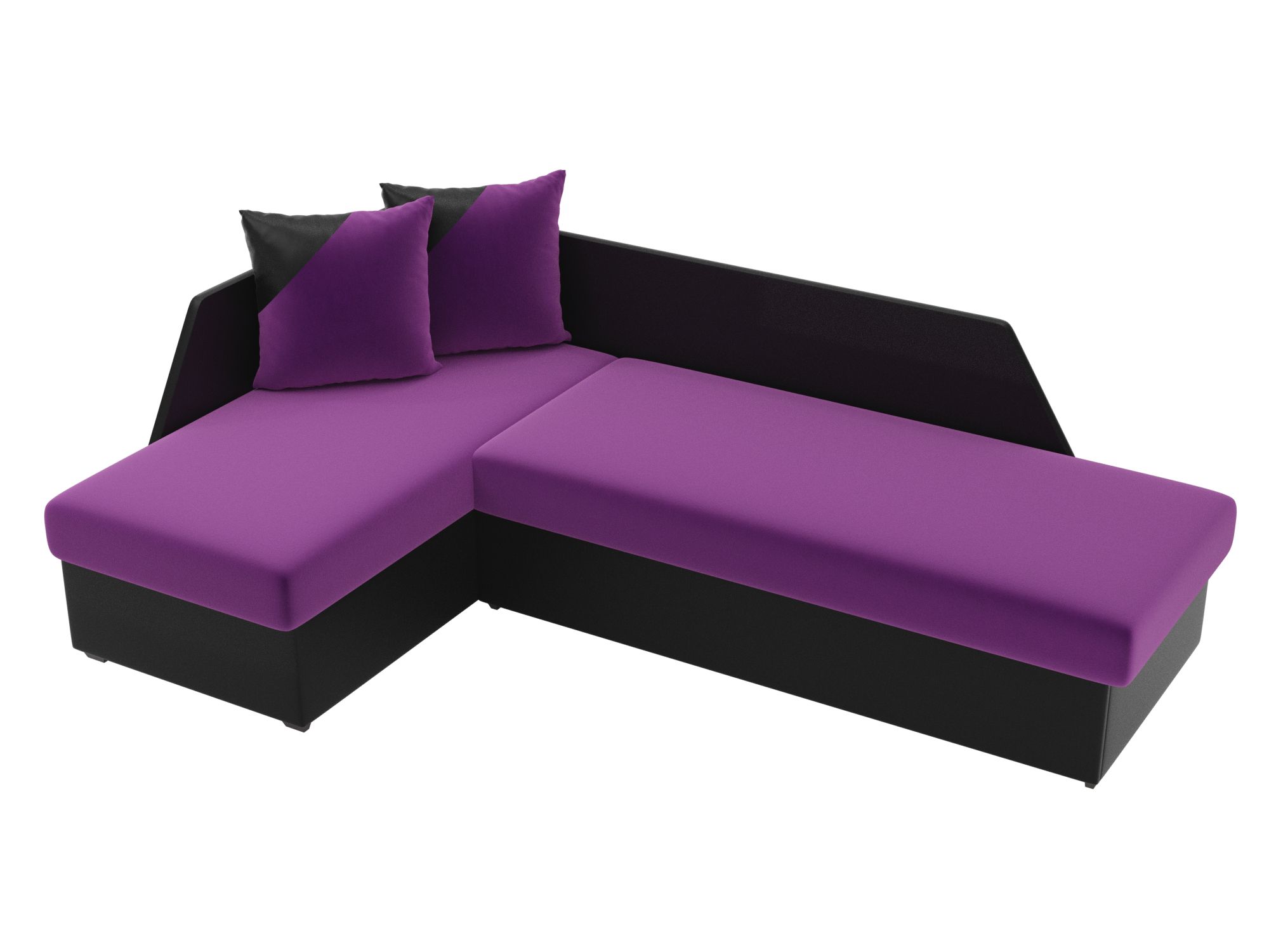Угловой диван Андора левый угол (Фиолетовый\Черный)