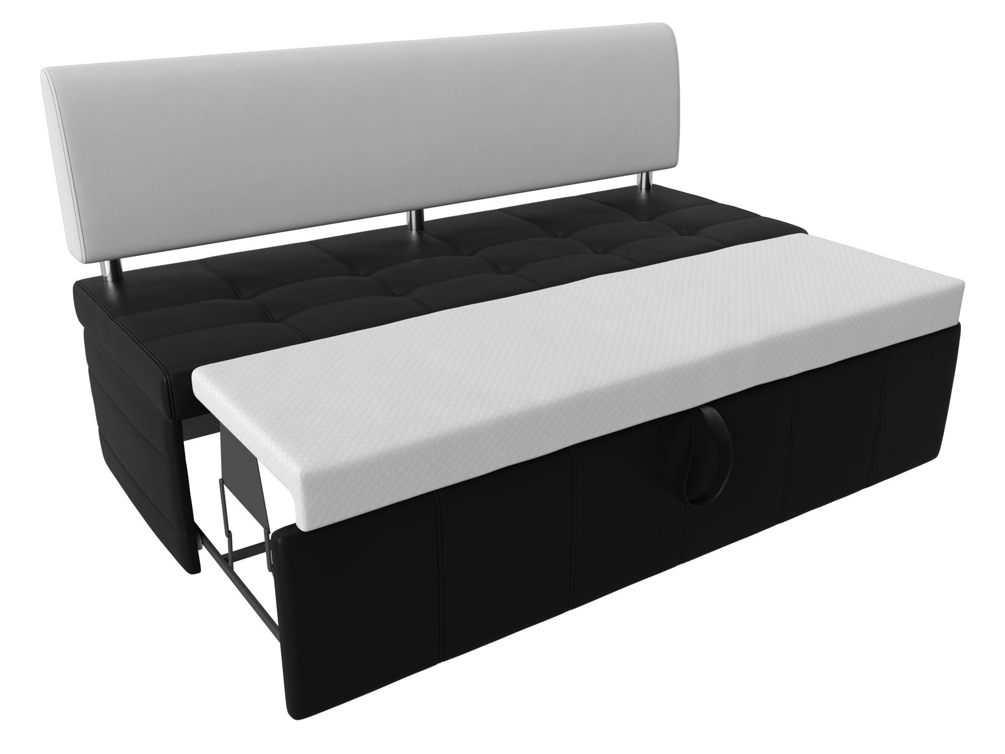 Кухонный прямой диван Стоун (Черный\Белый)