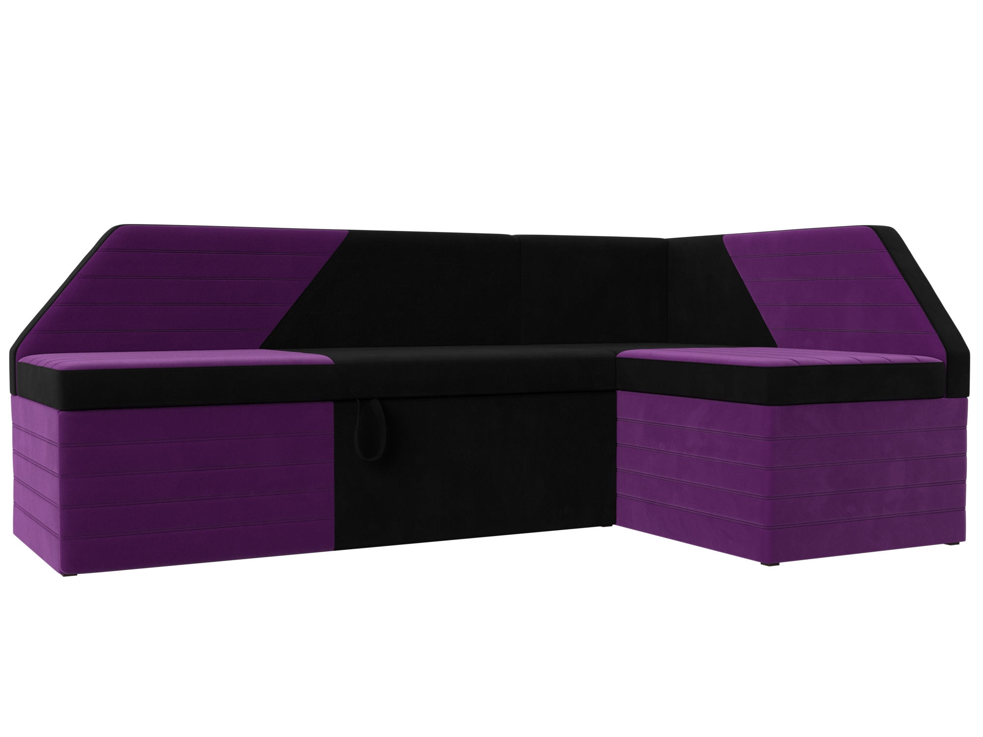 Кухонный угловой диван Дуглас (черный\фиолетовый)