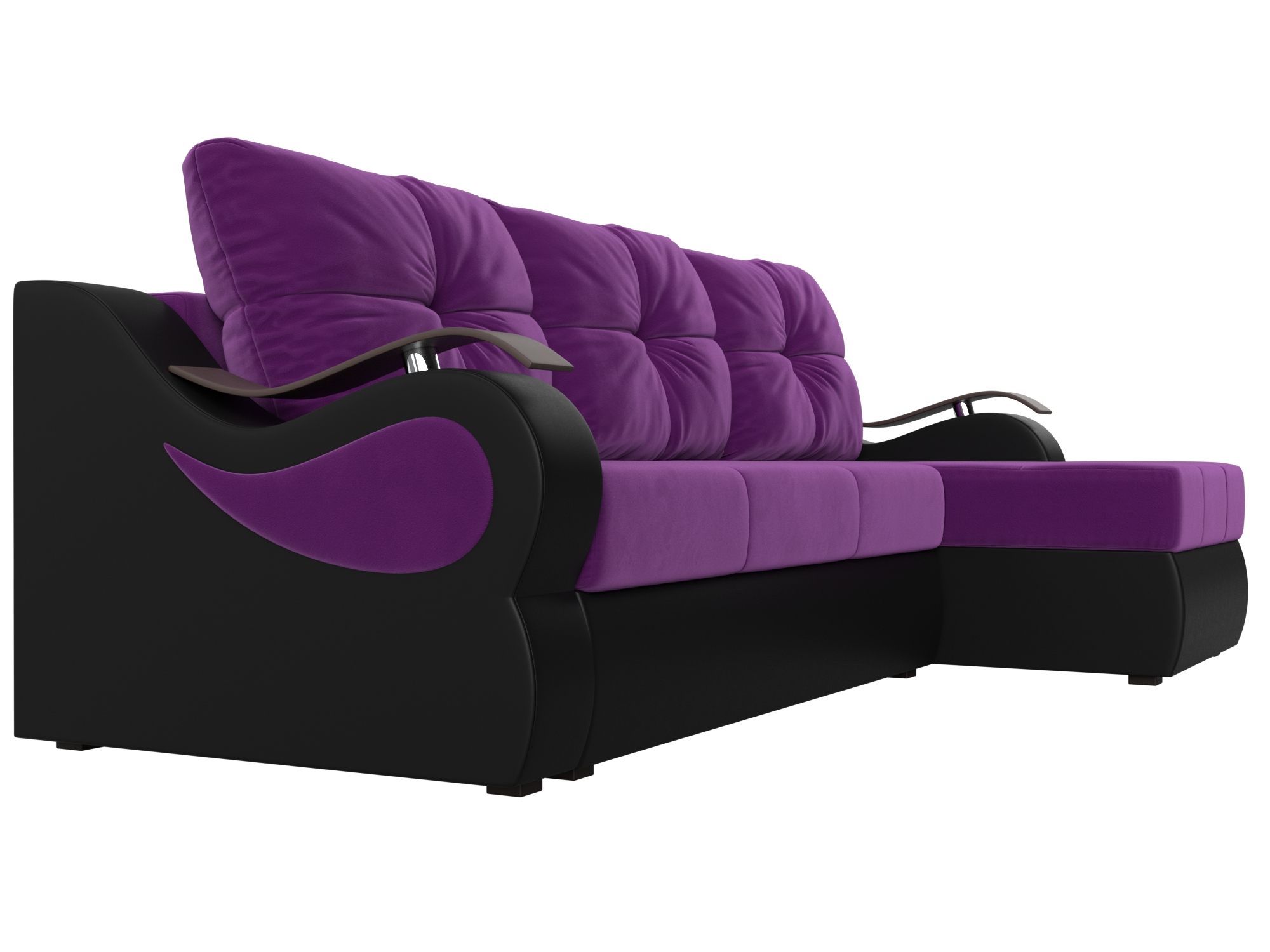 Угловой диван Меркурий правый угол (Фиолетовый\Черный)