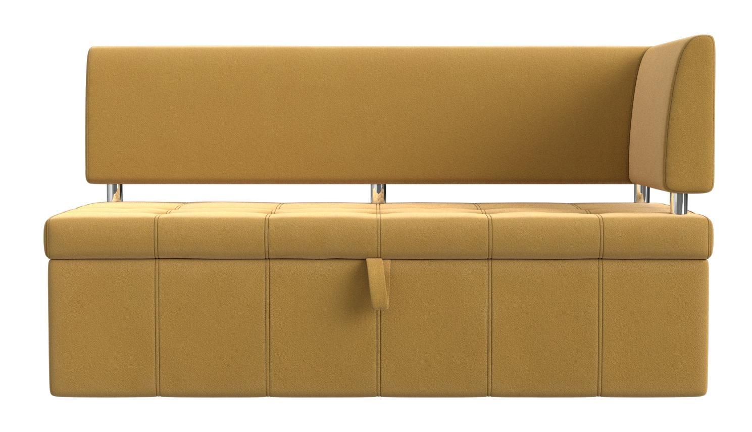 Кухонный прямой диван Стоун с углом правый (Желтый)