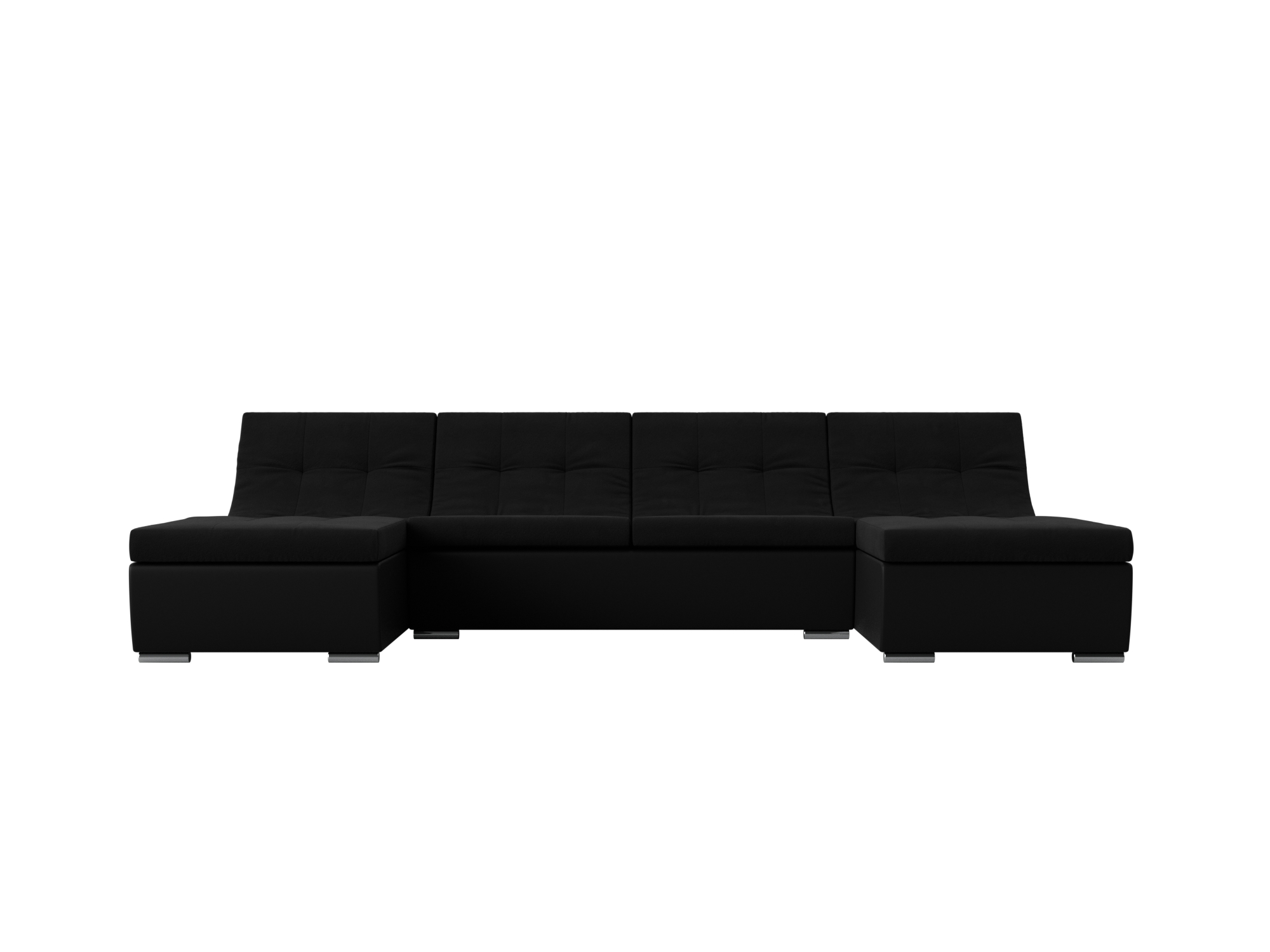 П-образный модульный диван Монреаль (Черный\Черный)