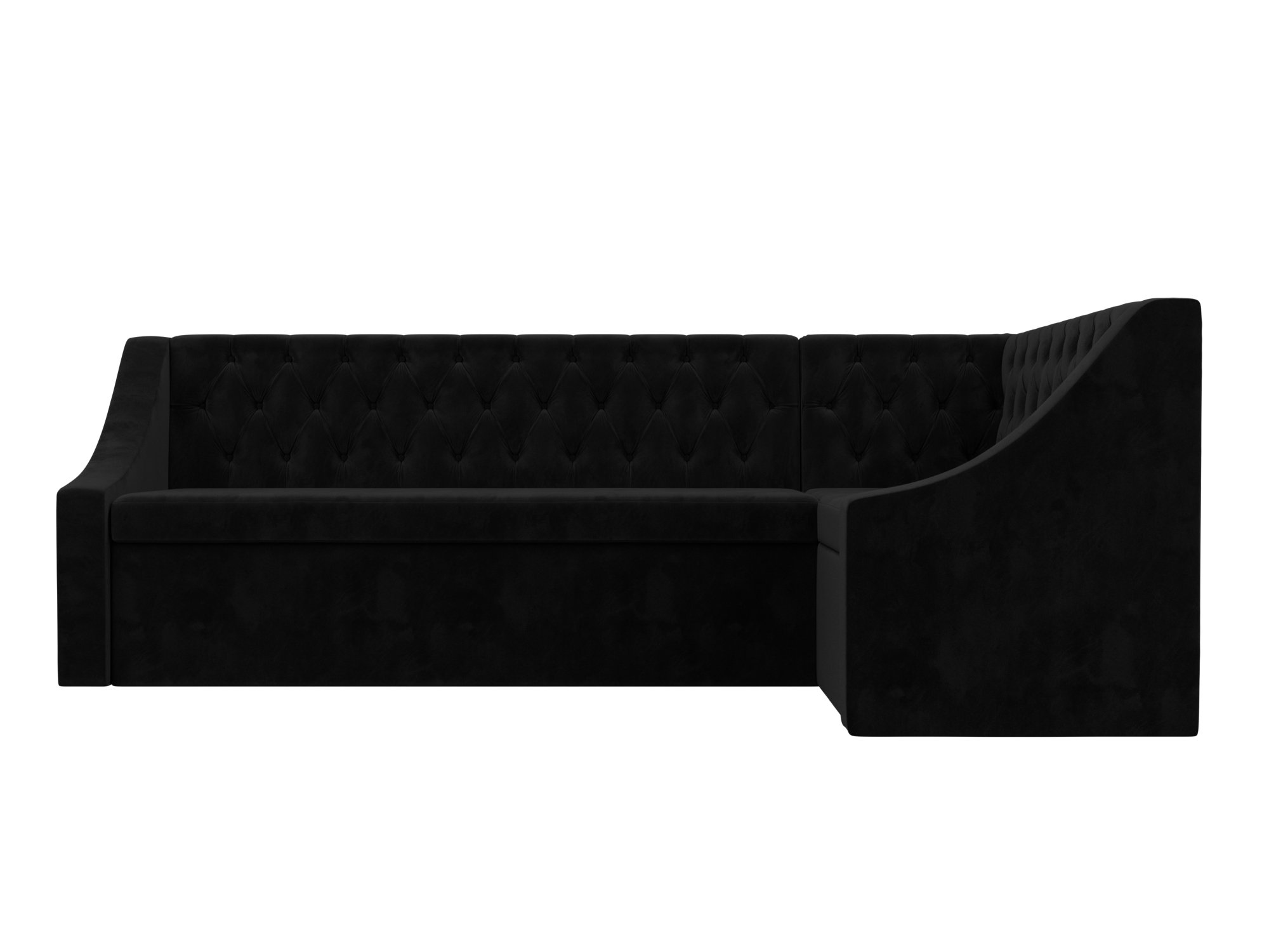 Кухонный угловой диван Мерлин правый угол (Черный)