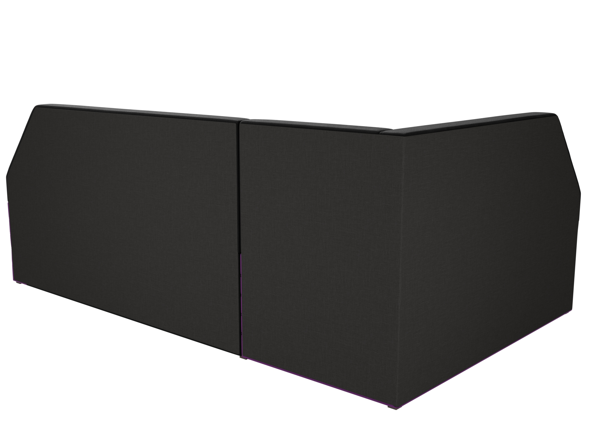 Кухонный угловой диван Дуглас левый угол (Черный\Фиолетовый)