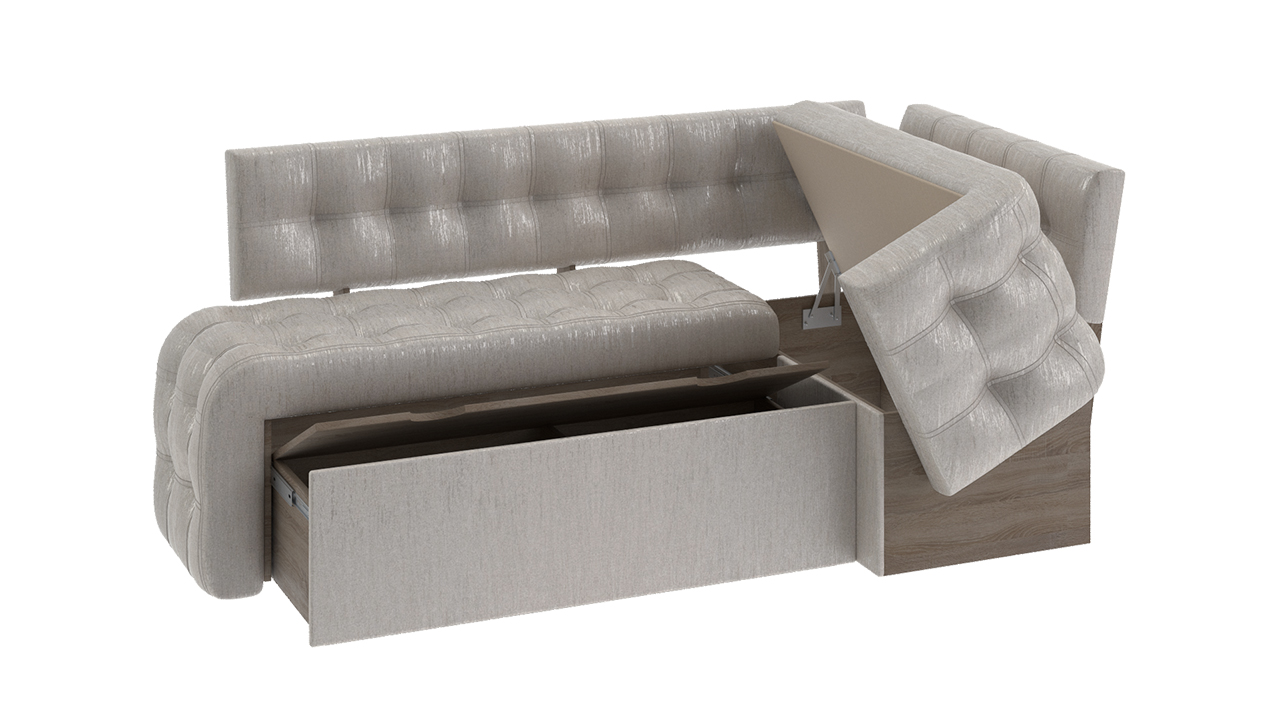 Кухонный диван Манчестер со спальным местом, серый
