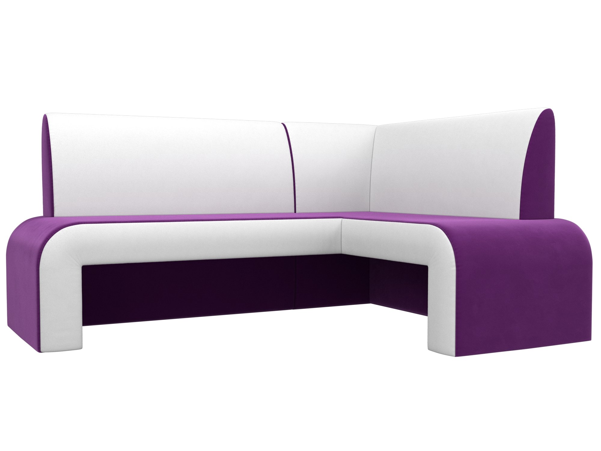 Кухонный угловой диван Кармен (Фиолетовый\Белый)