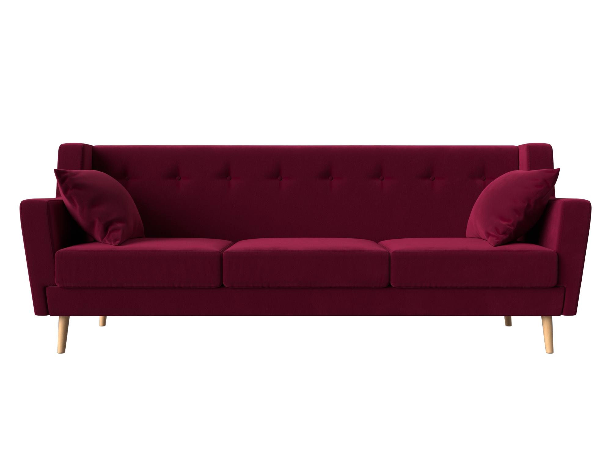 Прямой диван Брайтон 3 (Бордовый)
