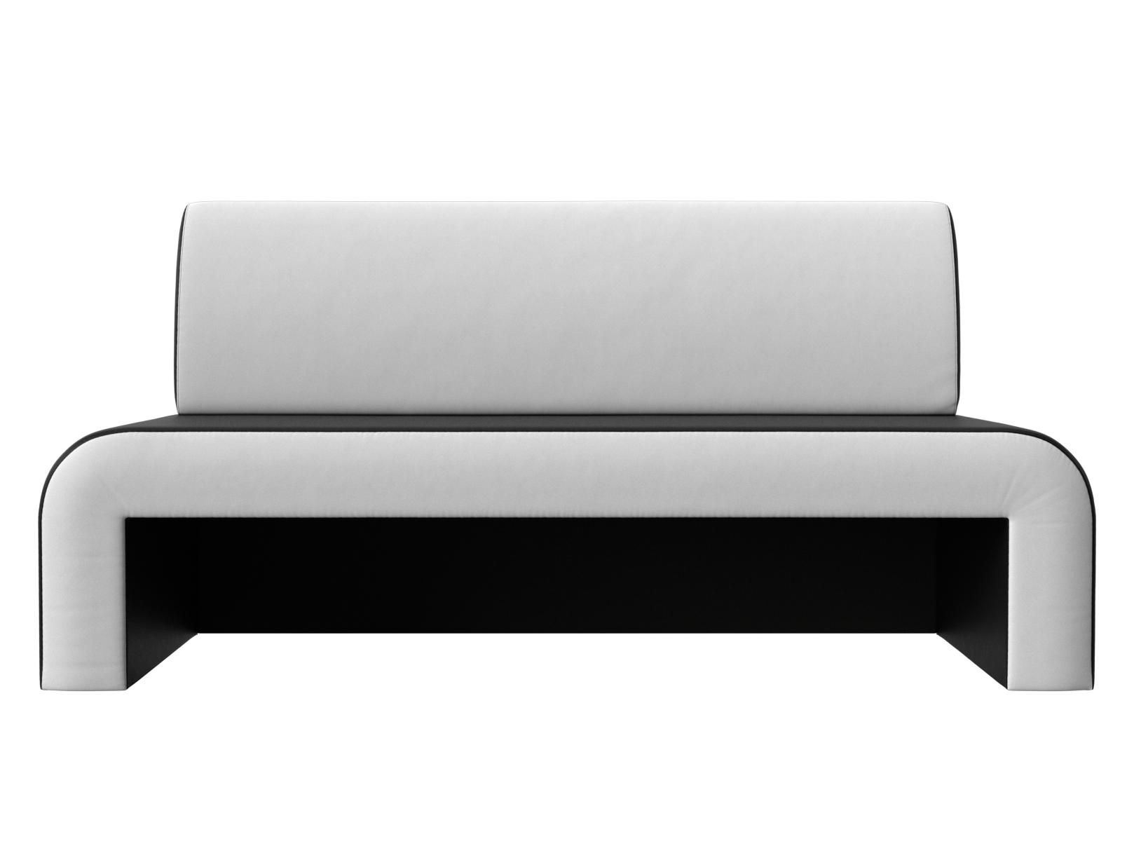 Кухонный прямой диван Кармен (Черный\Белый)