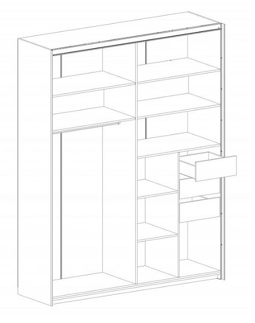Шкаф с раздвижными дверями с обрамлением Глазго