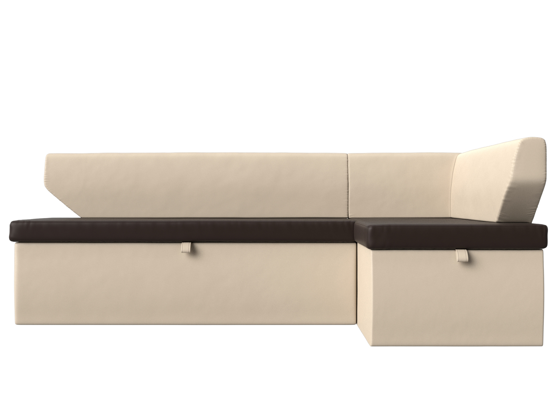 Кухонный угловой диван Омура правый угол (Коричневый\Бежевый)