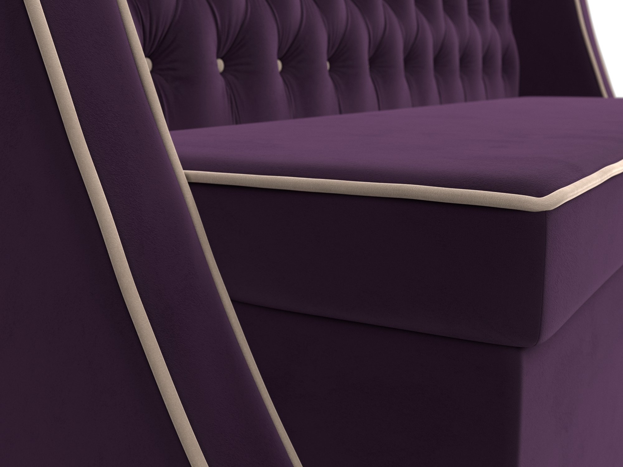 Кухонный прямой диван Лофт (Фиолетовый\Бежевый)